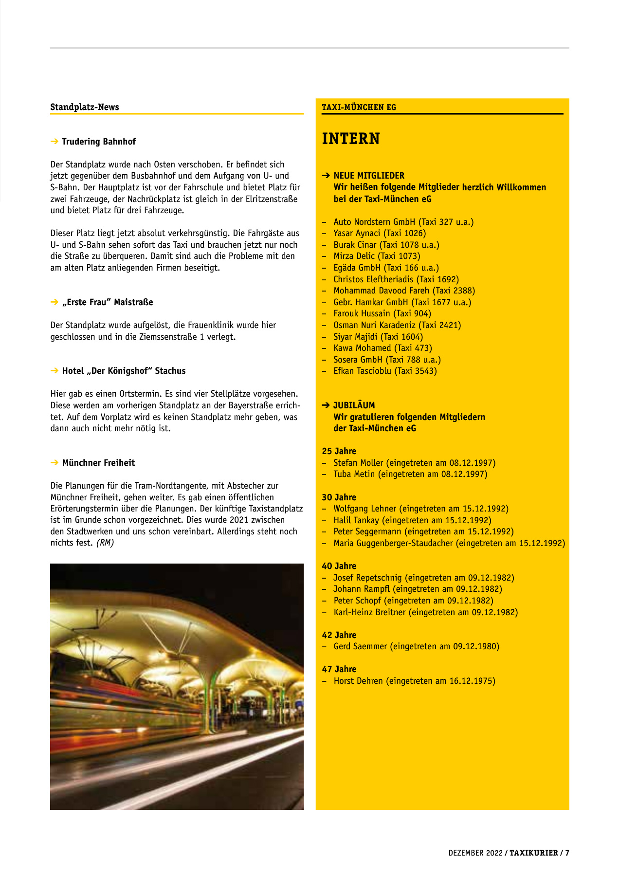 Originalseite 7 der Ausgabe Taxikurier Dezember 2022