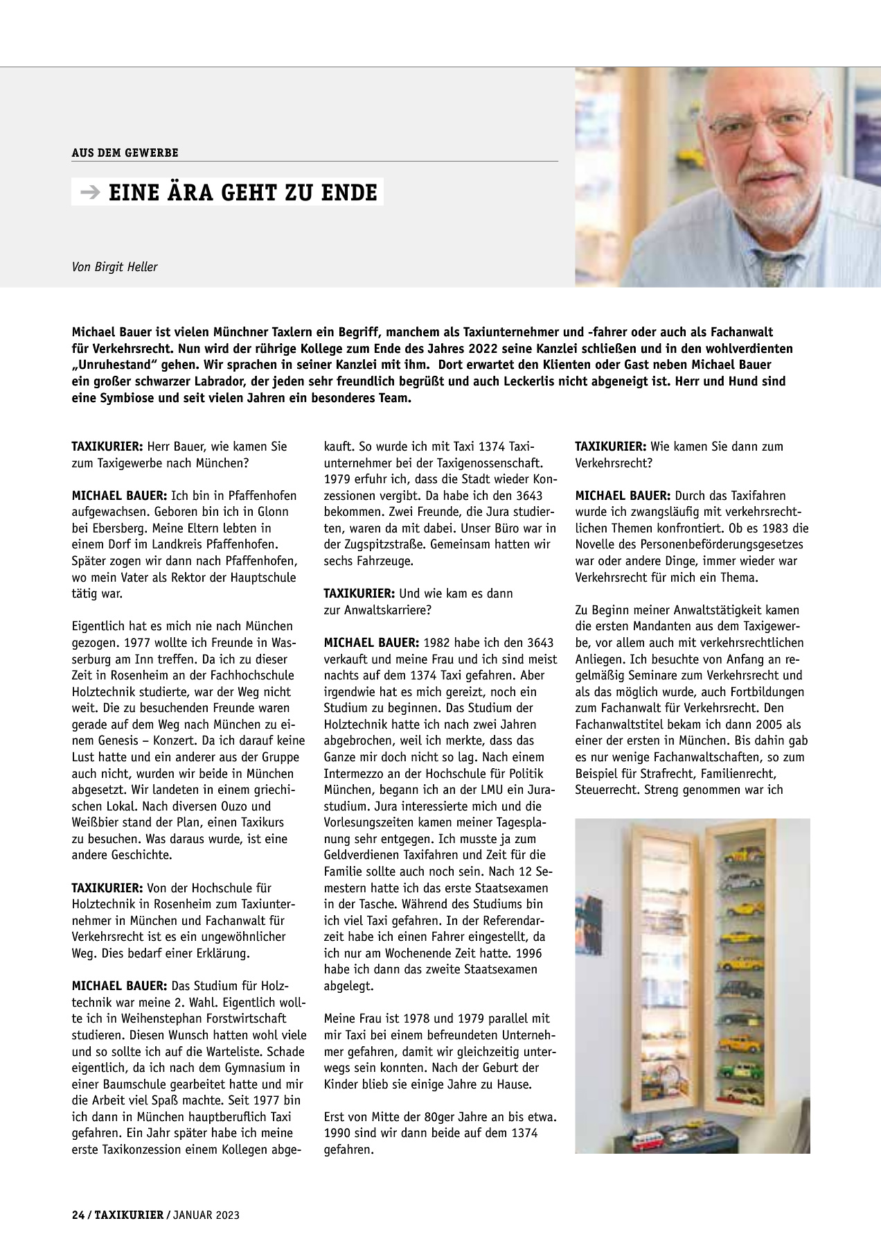 Originalseite 24 der Ausgabe Taxikurier Januar 2023