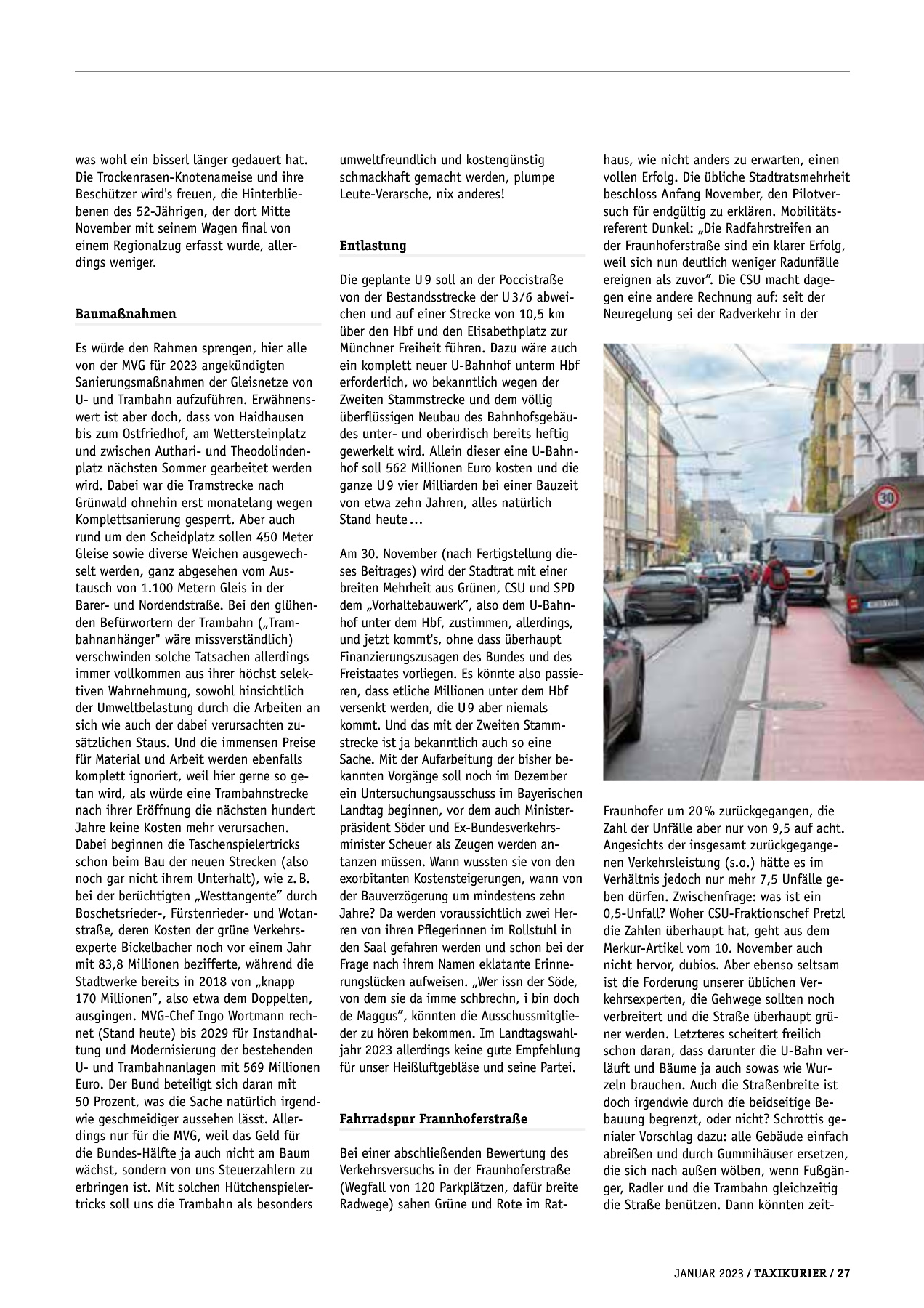 Originalseite 27 der Ausgabe Taxikurier Januar 2023