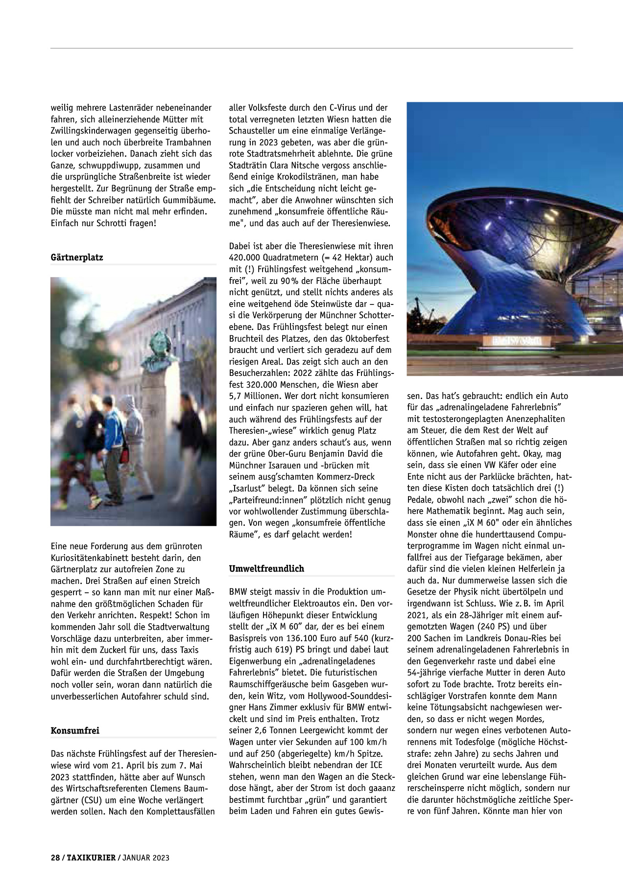 Originalseite 28 der Ausgabe Taxikurier Januar 2023