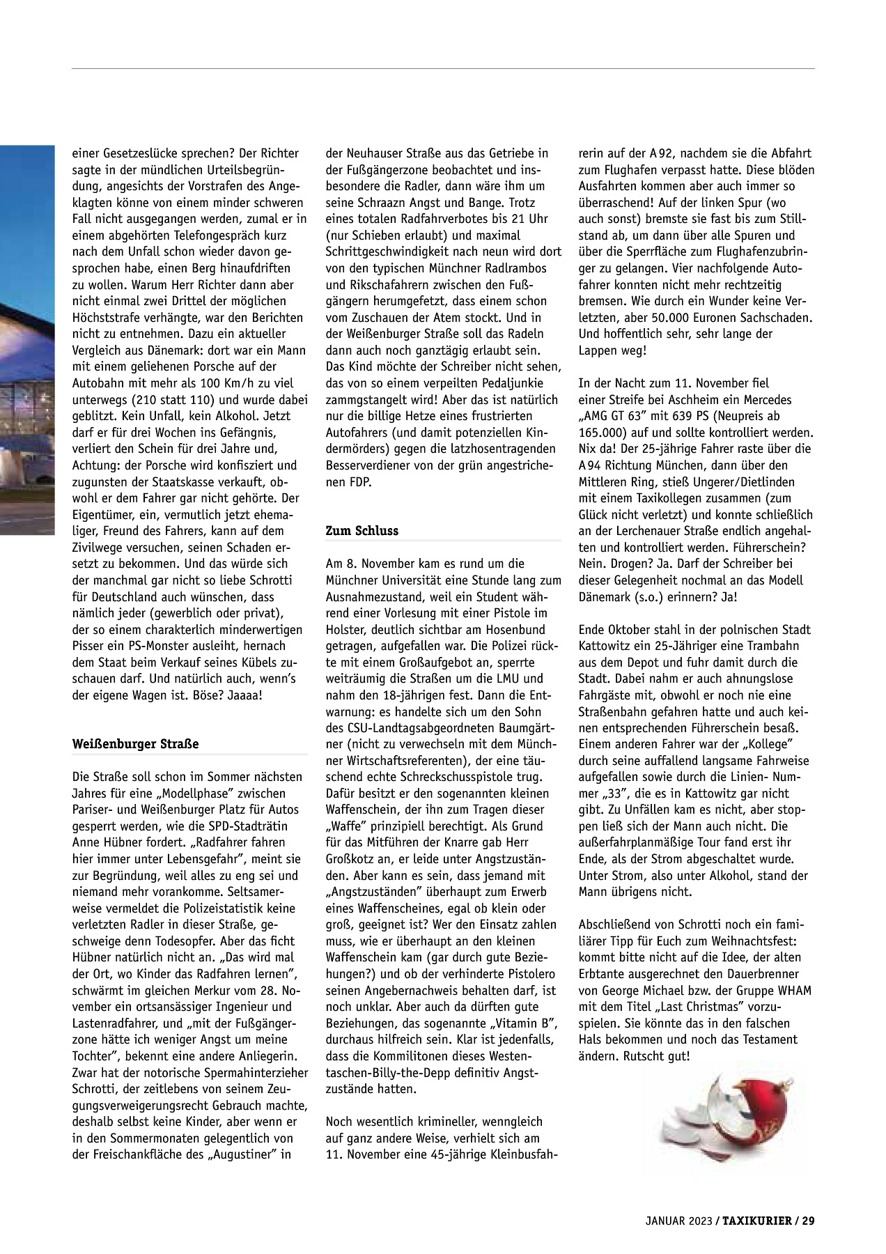 Originalseite 29 der Ausgabe Taxikurier Januar 2023