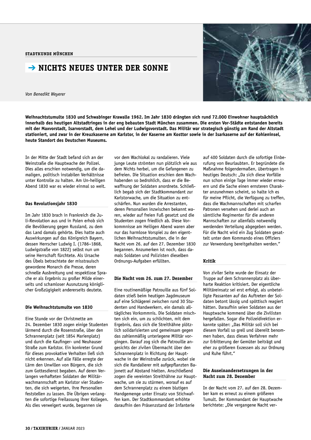 Originalseite 30 der Ausgabe Taxikurier Januar 2023