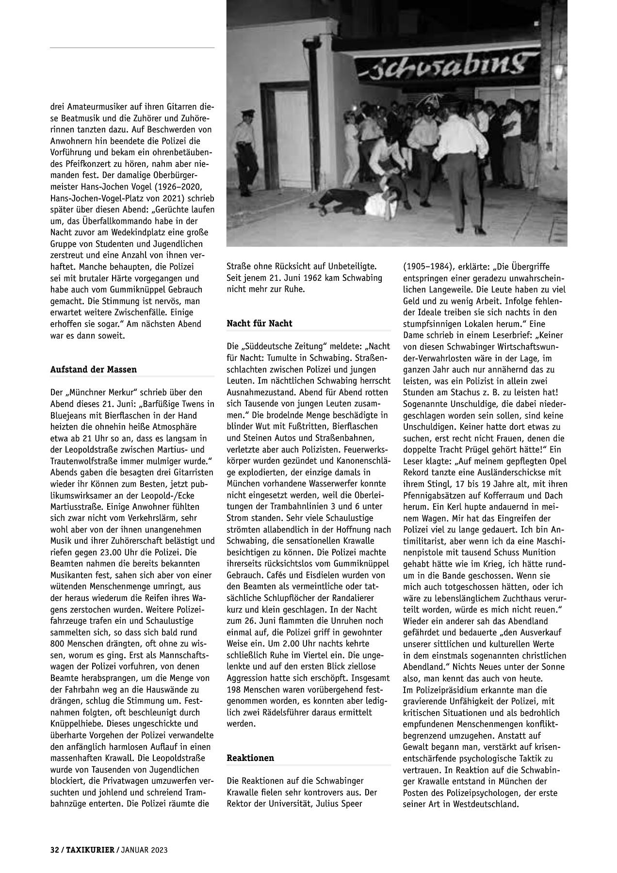 Originalseite 32 der Ausgabe Taxikurier Januar 2023