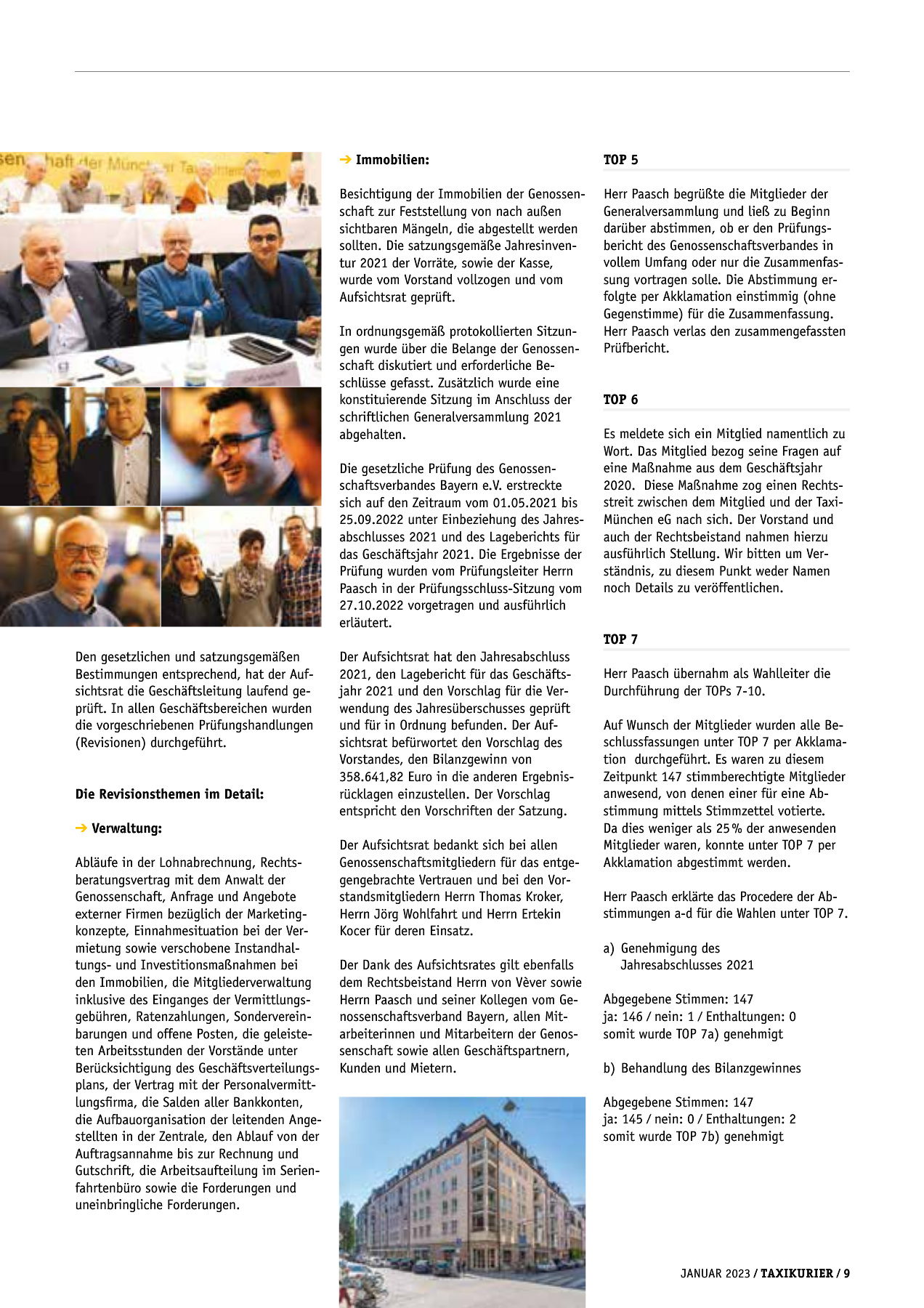 Originalseite 9 der Ausgabe Taxikurier Januar 2023