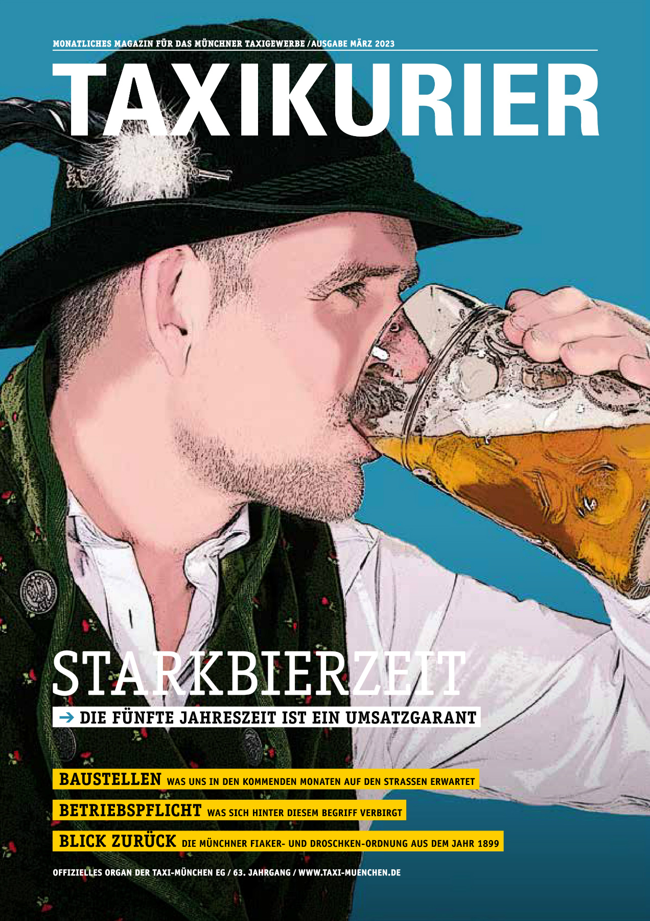 Originalseite 1 der Ausgabe Taxikurier März 2023