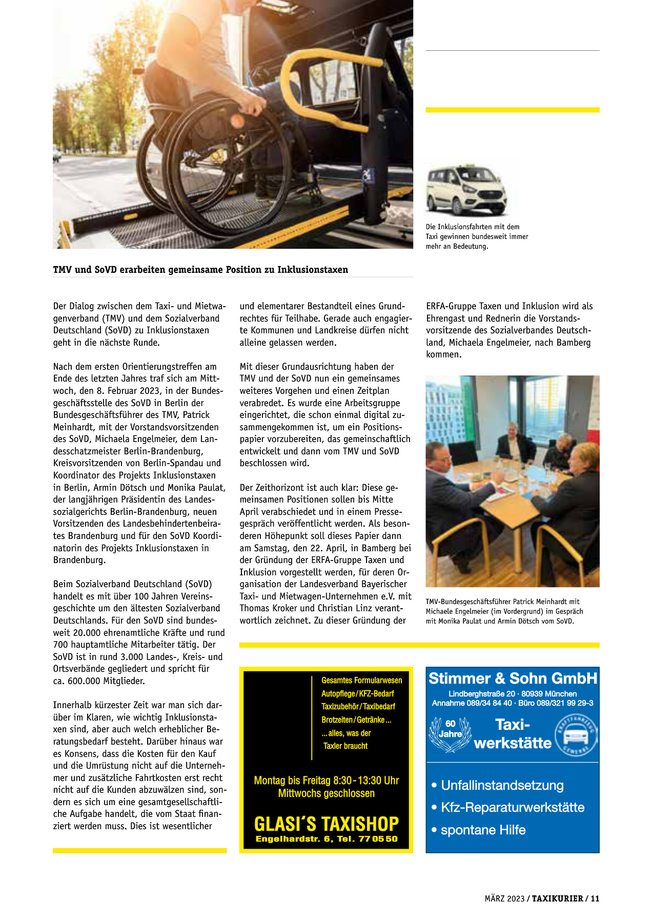 Originalseite 11 der Ausgabe Taxikurier März 2023