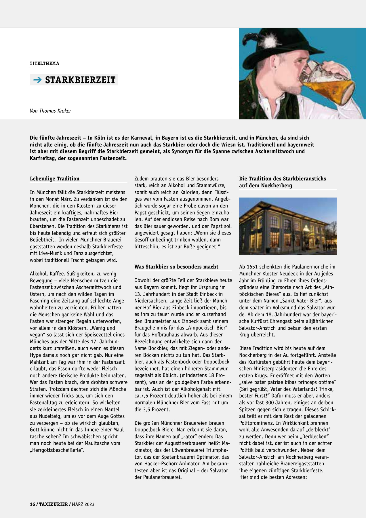 Originalseite 16 der Ausgabe Taxikurier März 2023
