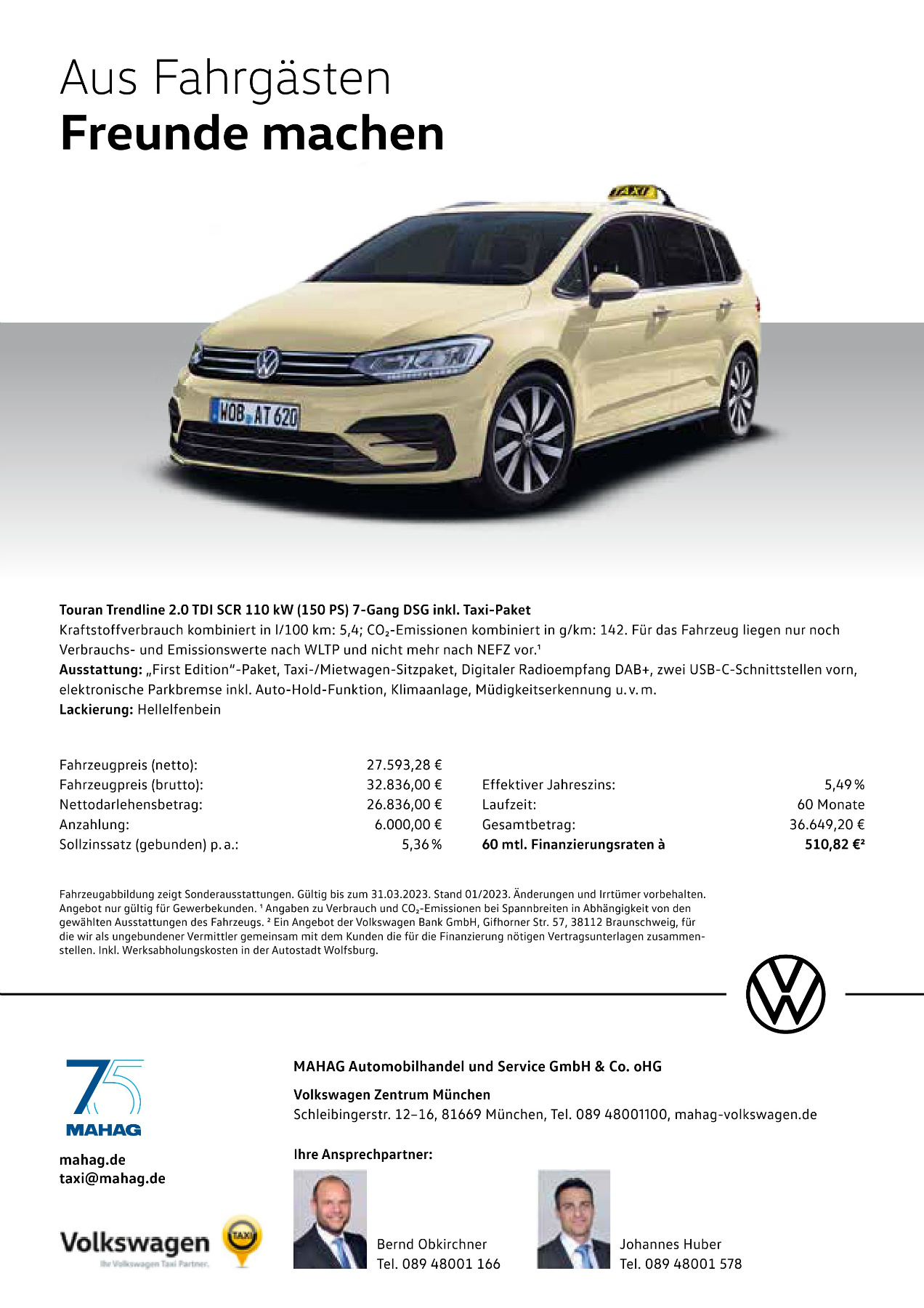 Originalseite 2 der Ausgabe Taxikurier März 2023