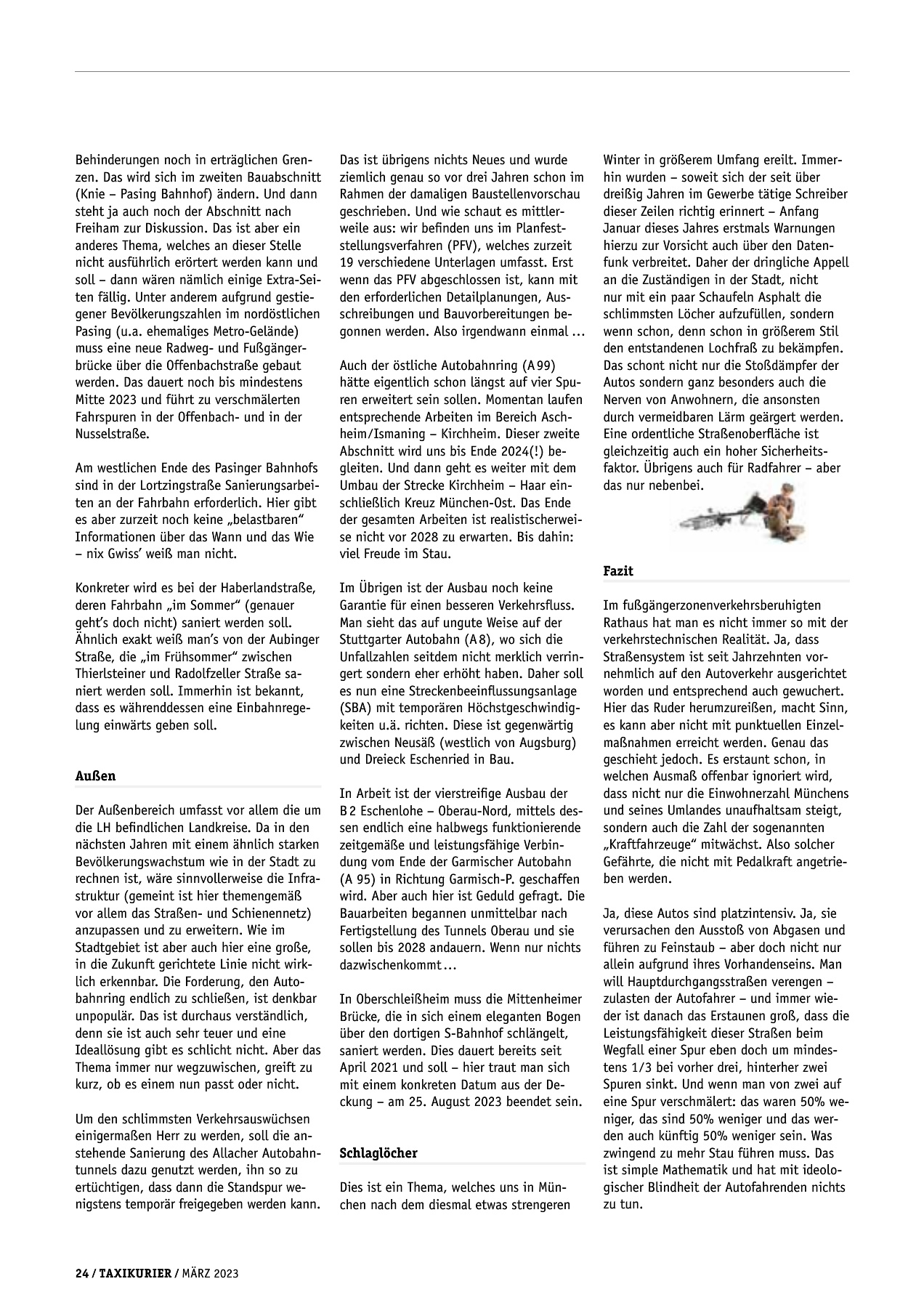 Originalseite 24 der Ausgabe Taxikurier März 2023