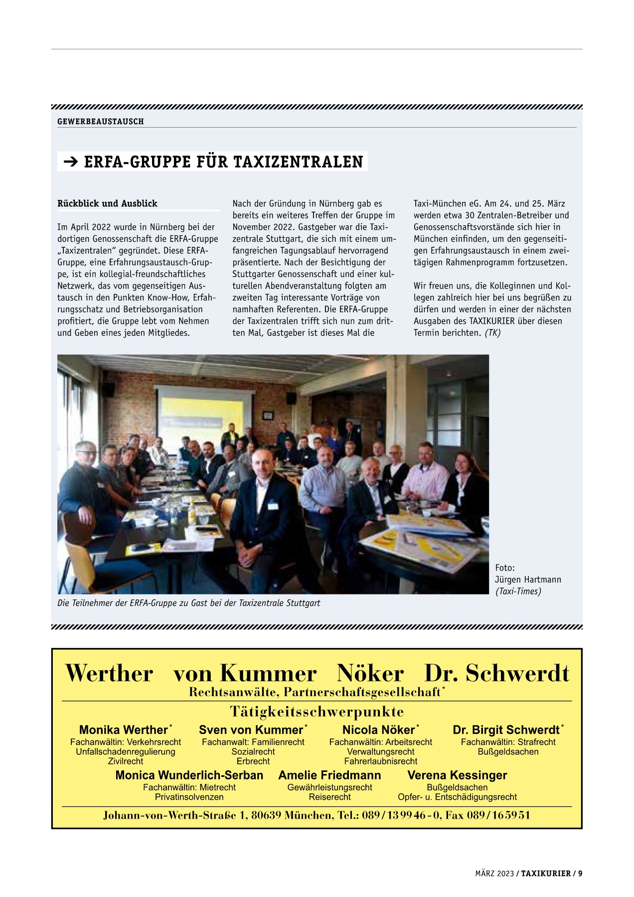 Originalseite 9 der Ausgabe Taxikurier März 2023