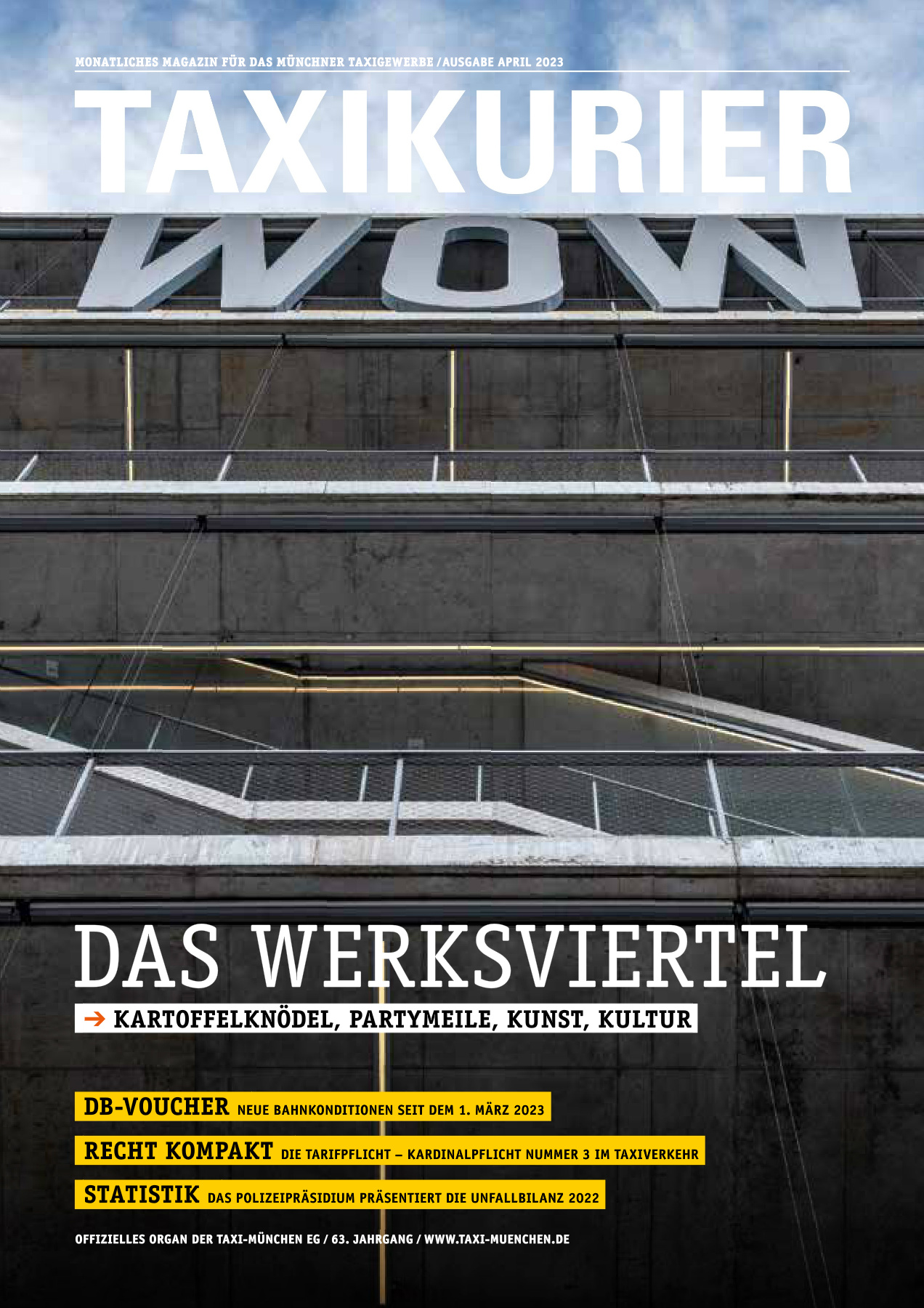 Originalseite 1 der Ausgabe Taxikurier April 2023