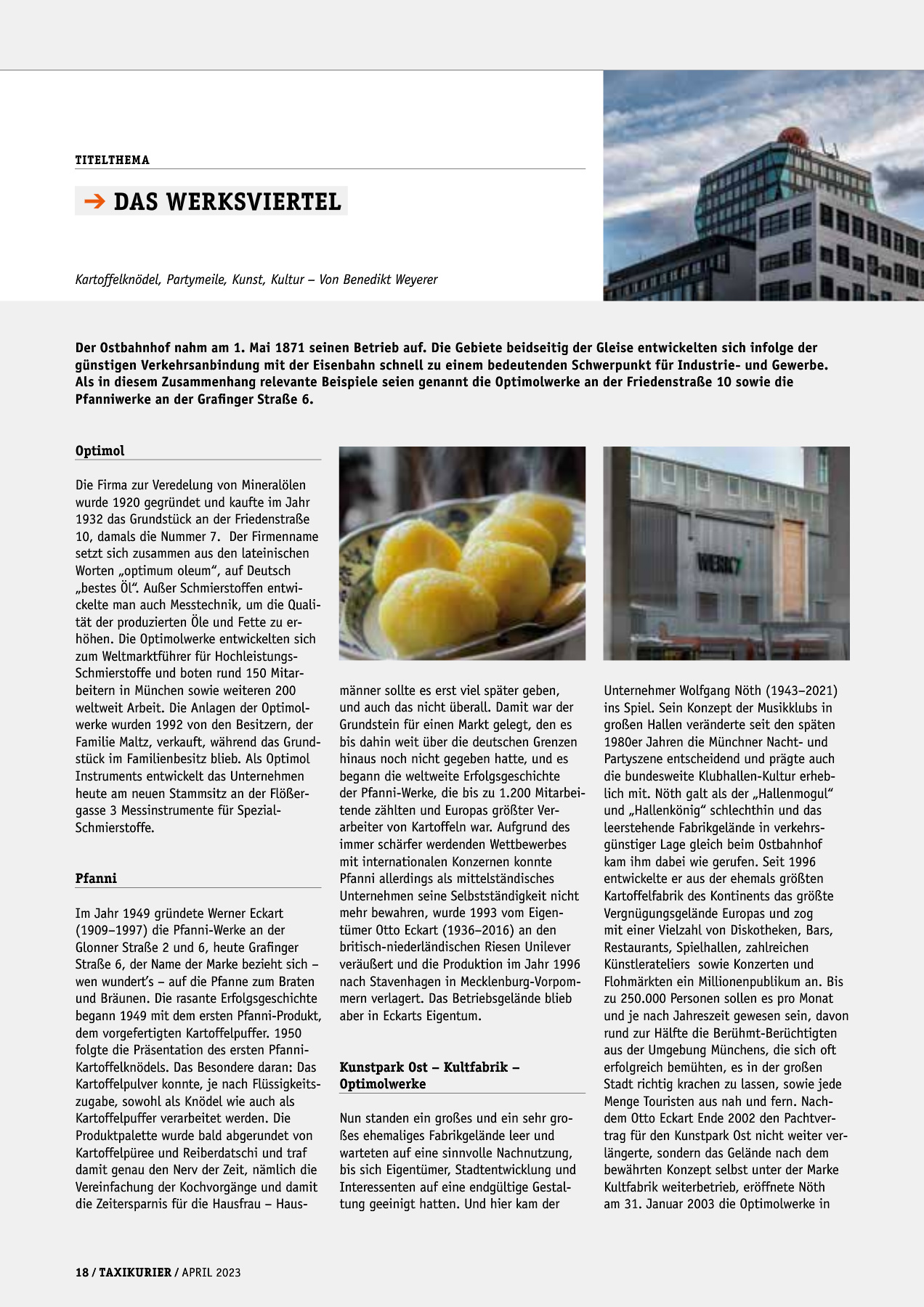 Originalseite 18 der Ausgabe Taxikurier April 2023