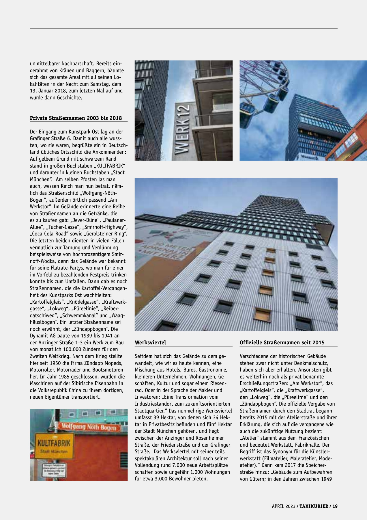 Originalseite 19 der Ausgabe Taxikurier April 2023