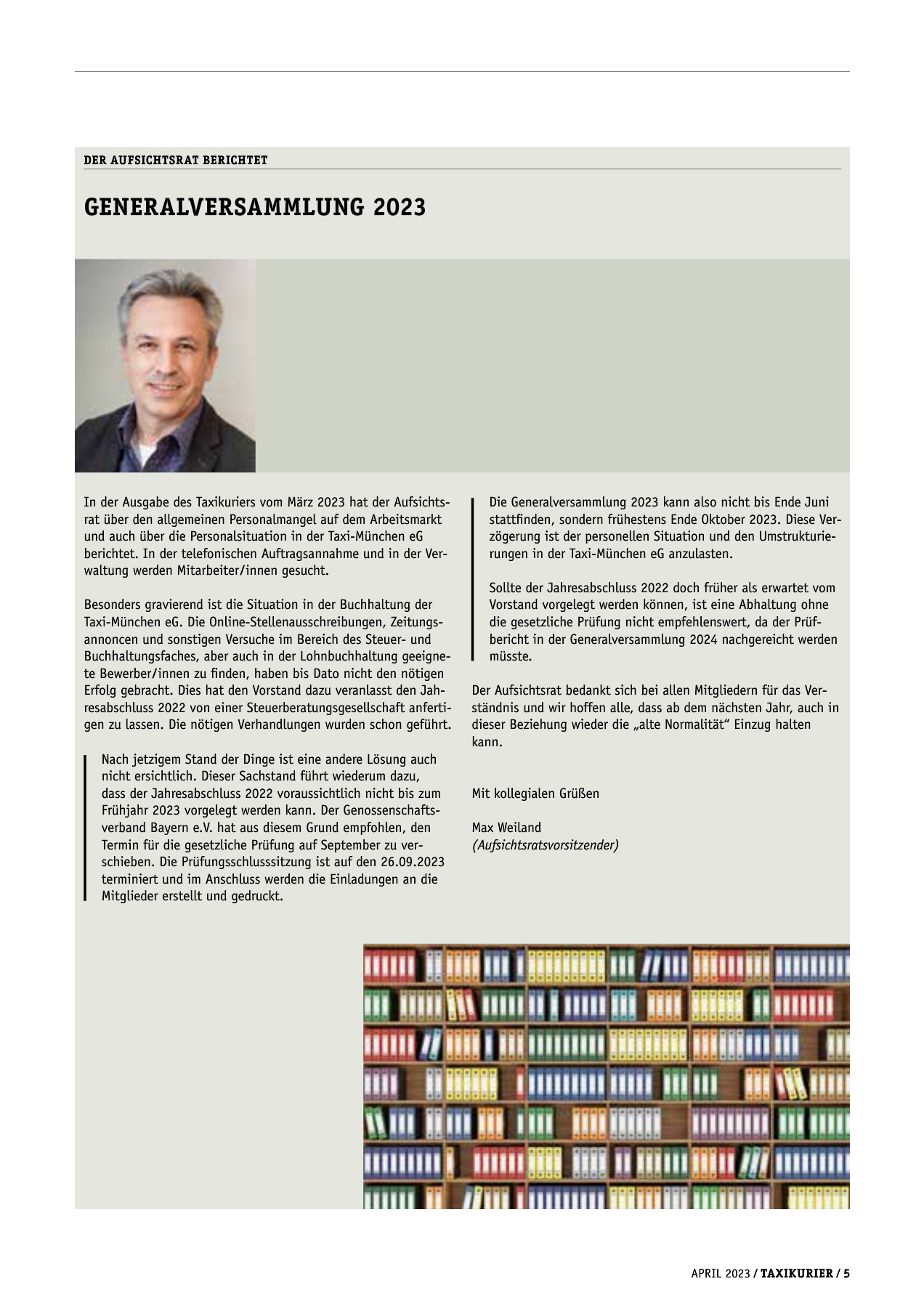 Originalseite 5 der Ausgabe Taxikurier April 2023