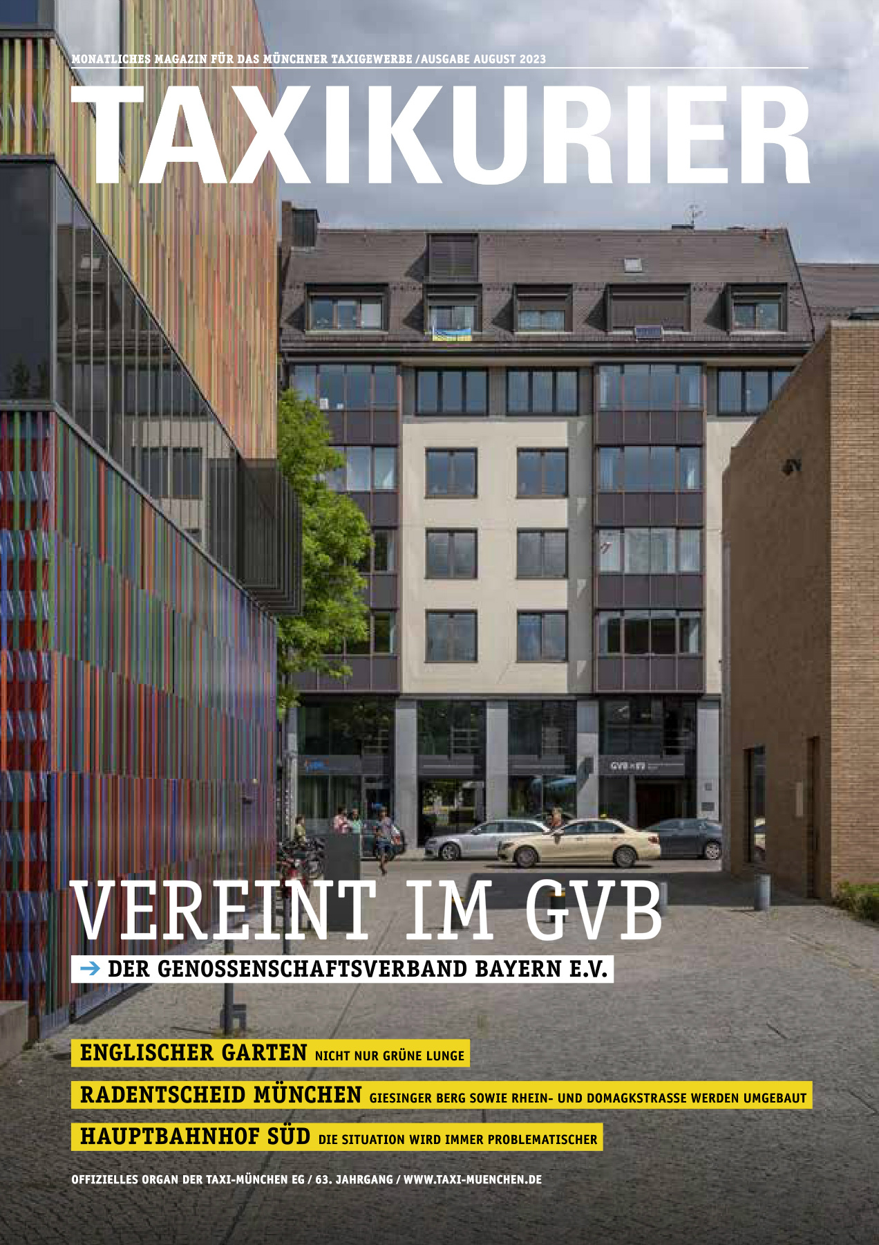 Originalseite 1 der Ausgabe Taxikurier August 2023