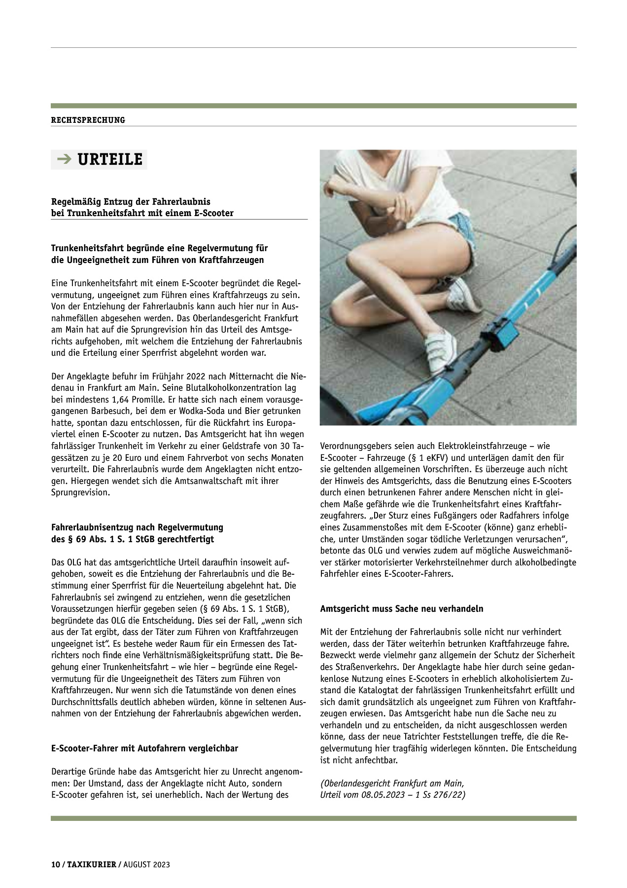 Originalseite 10 der Ausgabe Taxikurier August 2023