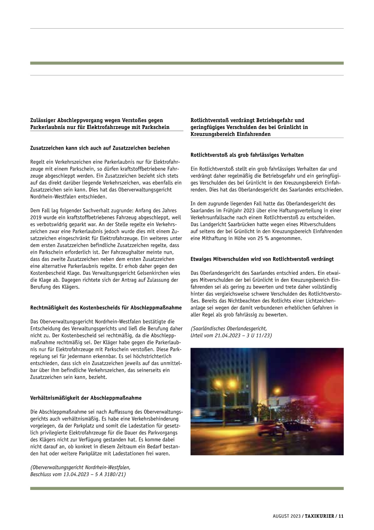Originalseite 11 der Ausgabe Taxikurier August 2023