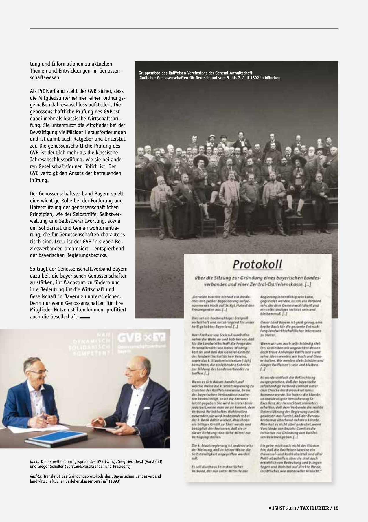 Originalseite 15 der Ausgabe Taxikurier August 2023