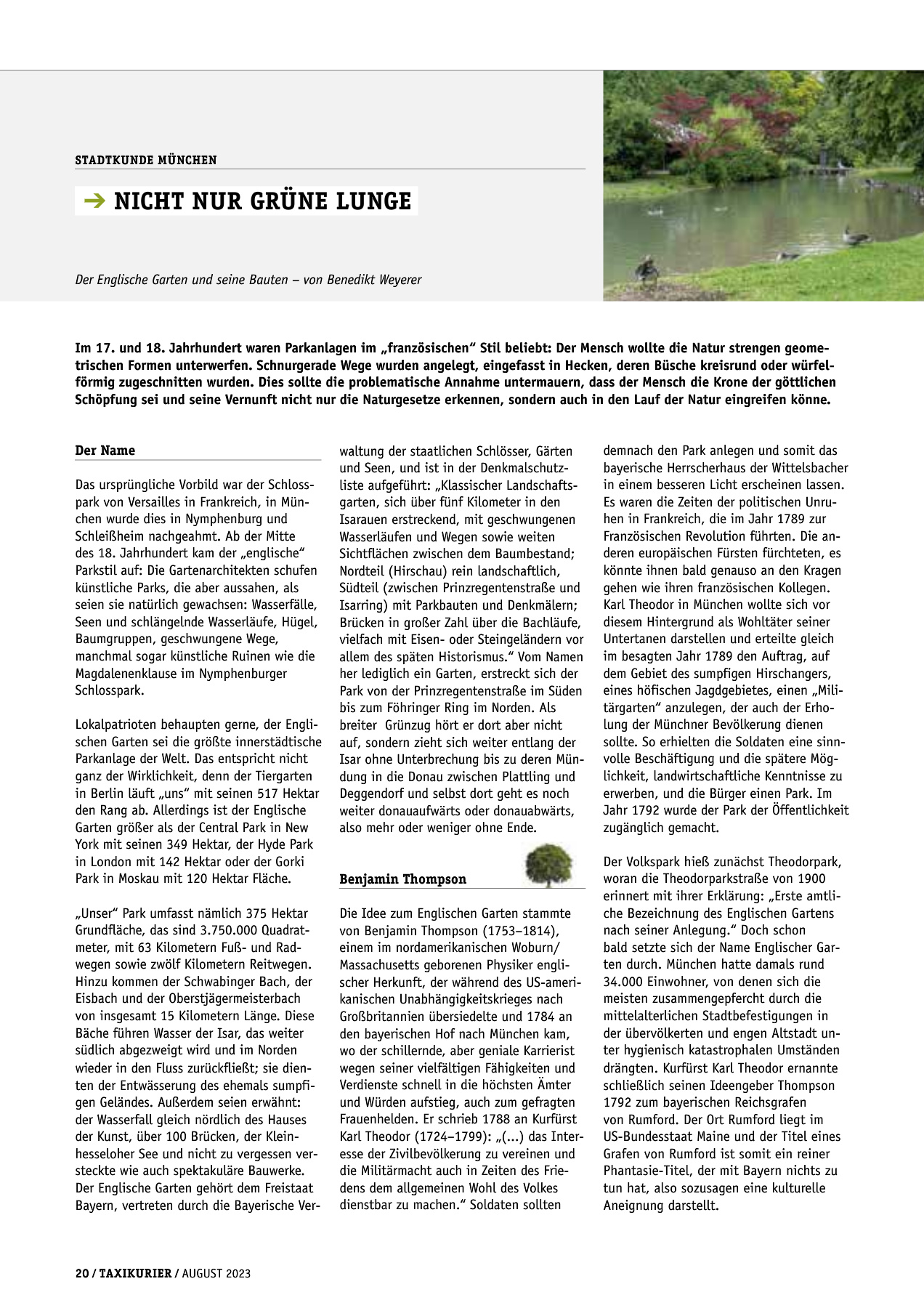 Originalseite 20 der Ausgabe Taxikurier August 2023