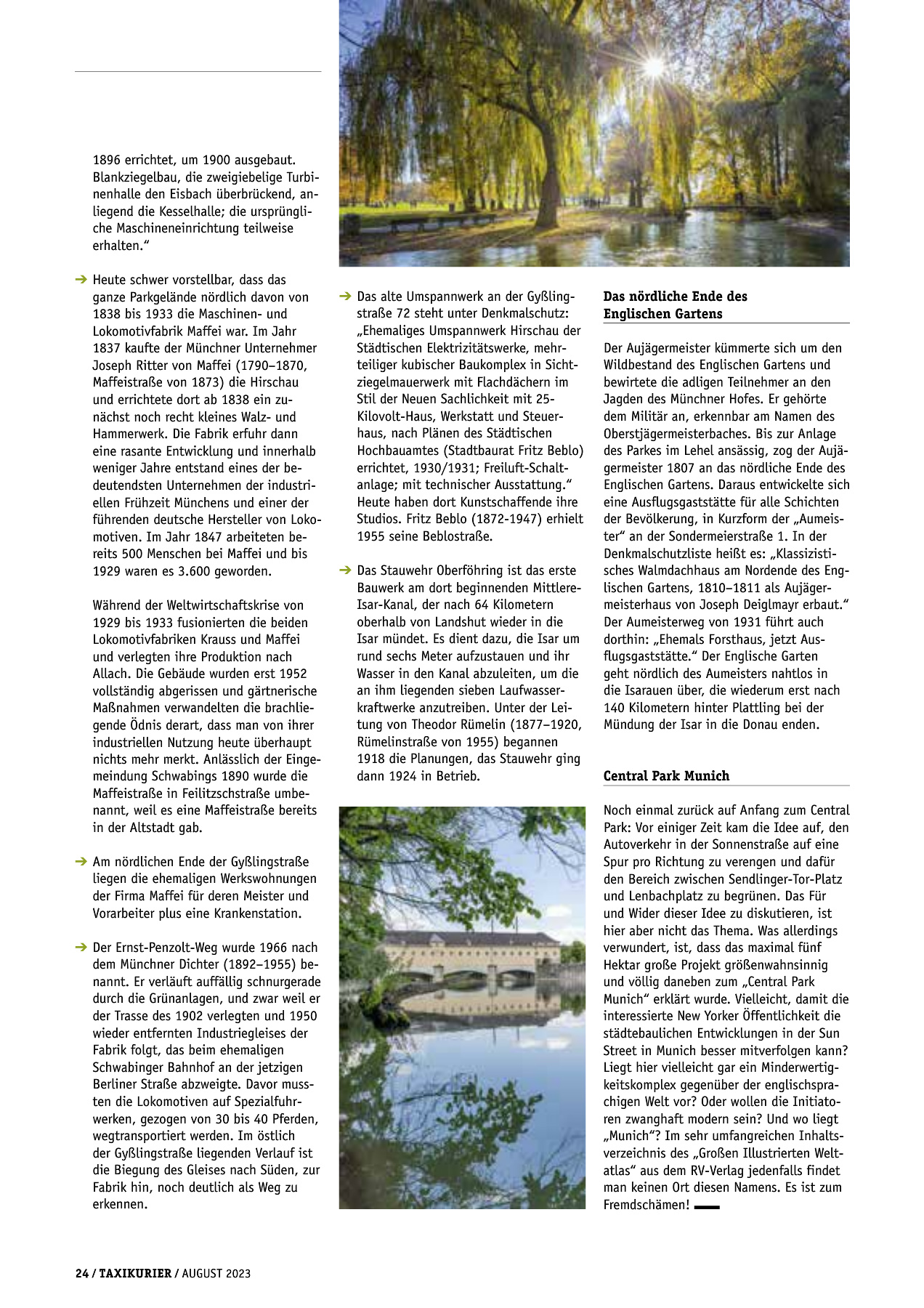 Originalseite 24 der Ausgabe Taxikurier August 2023