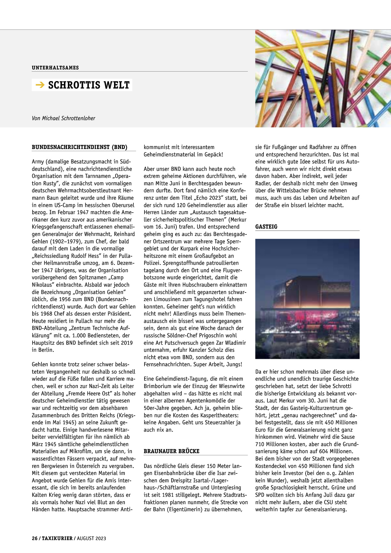 Originalseite 26 der Ausgabe Taxikurier August 2023