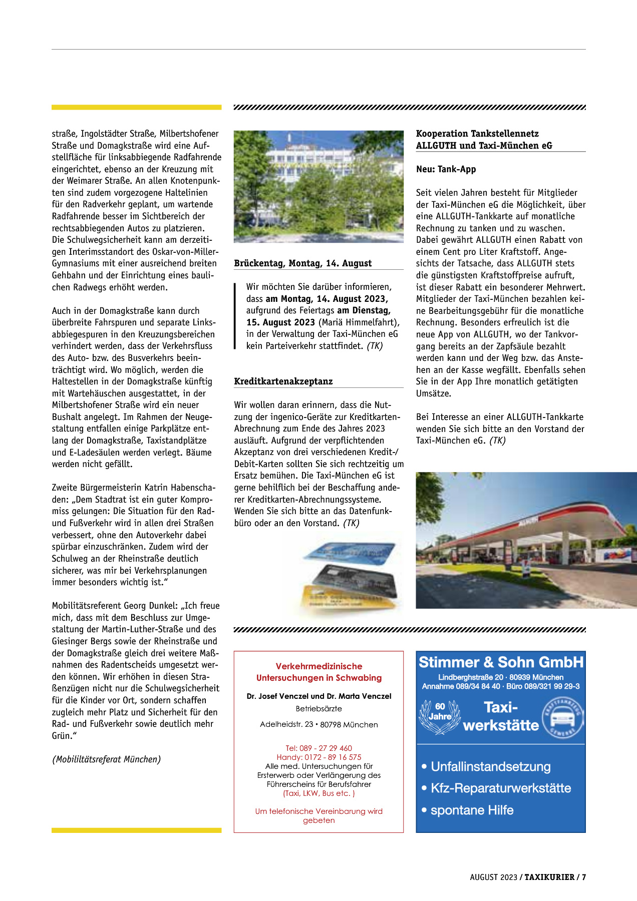 Originalseite 7 der Ausgabe Taxikurier August 2023