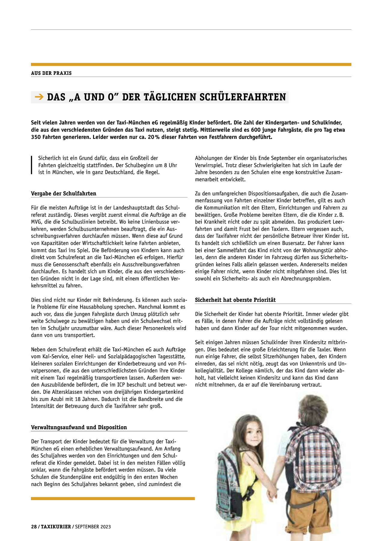 Originalseite 28 der Ausgabe Taxikurier September 2023