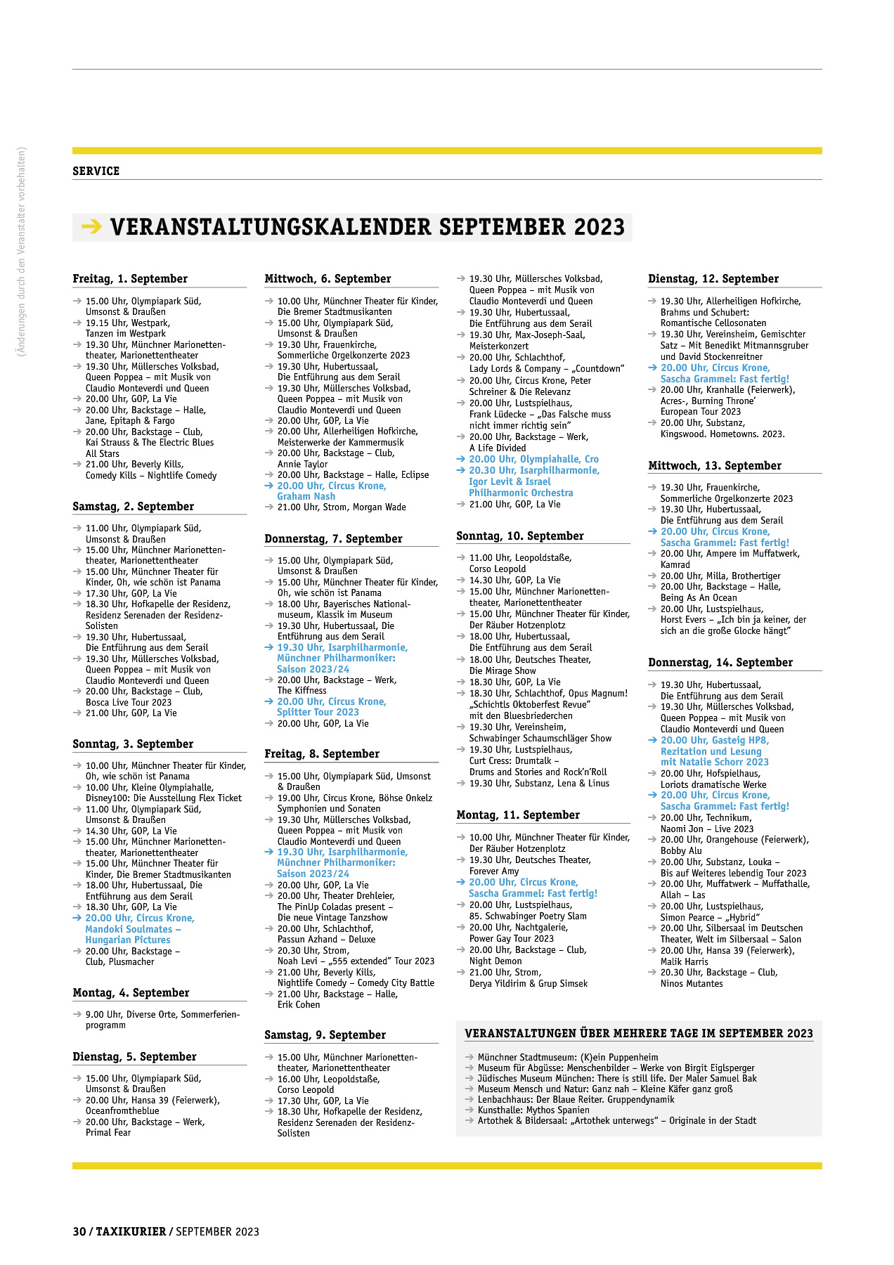 Originalseite 30 der Ausgabe Taxikurier September 2023