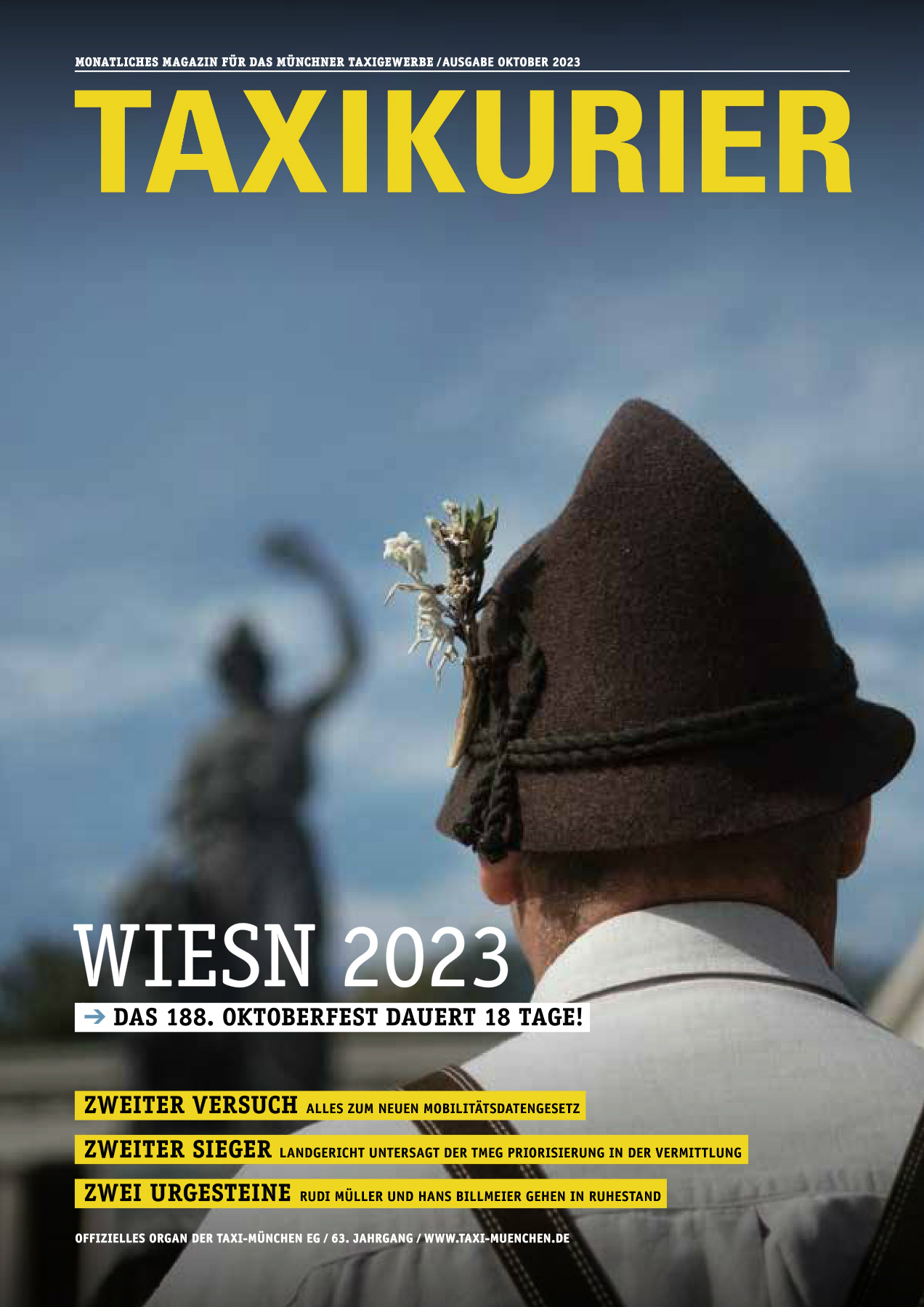 Originalseite 1 der Ausgabe Taxikurier Oktober 2023
