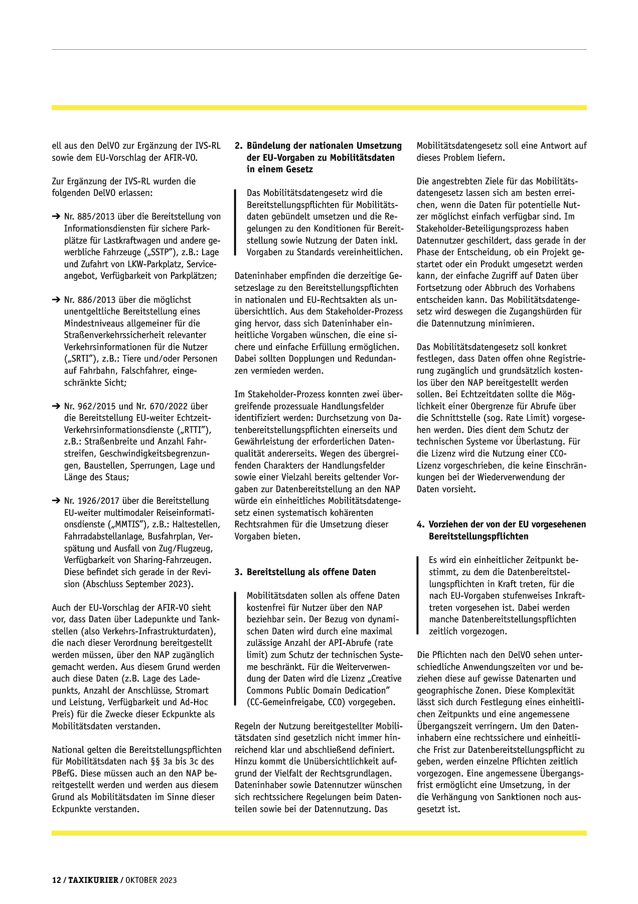 Originalseite 12 der Ausgabe Taxikurier Oktober 2023