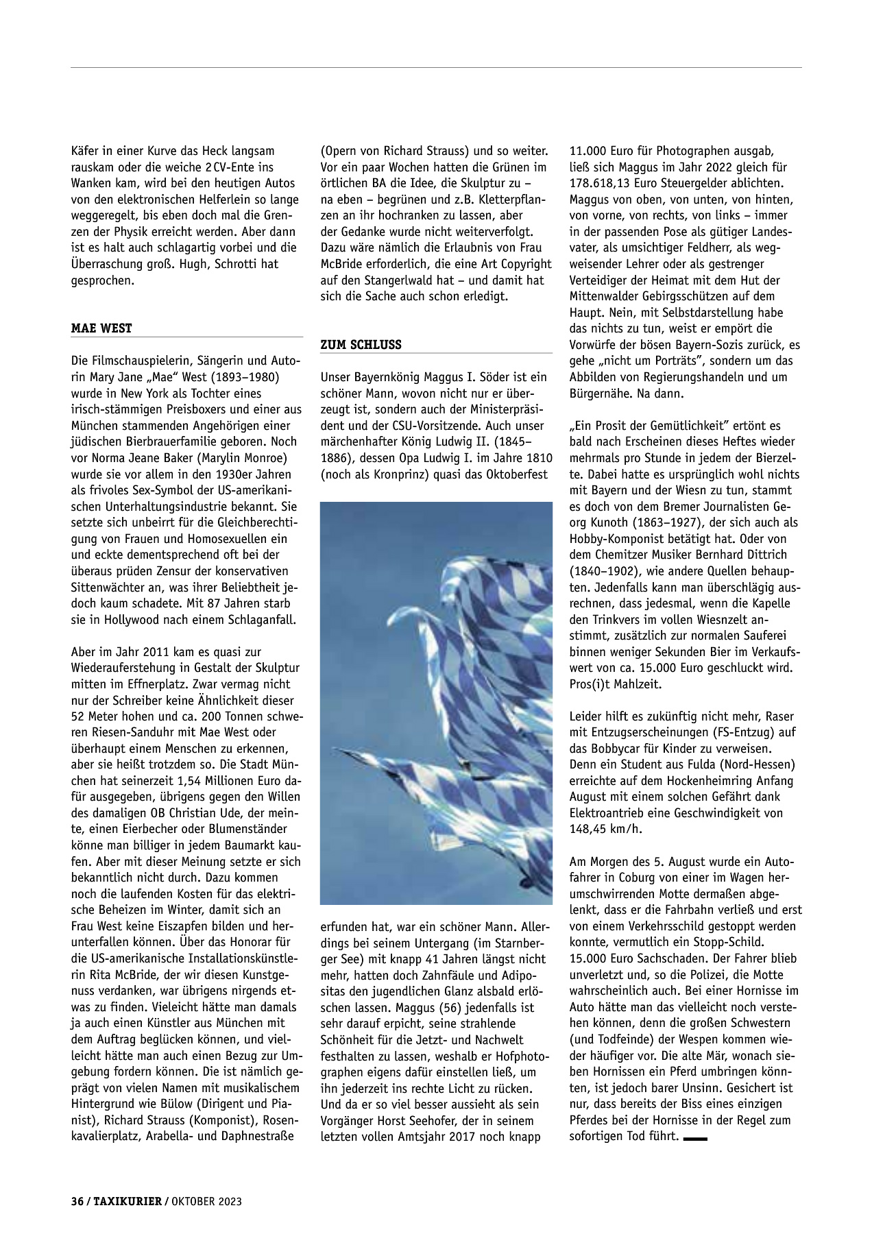 Originalseite 36 der Ausgabe Taxikurier Oktober 2023
