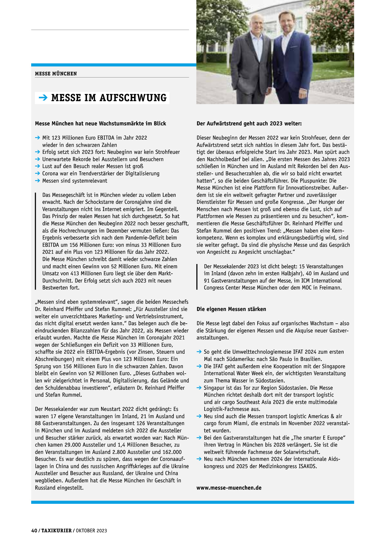 Originalseite 40 der Ausgabe Taxikurier Oktober 2023