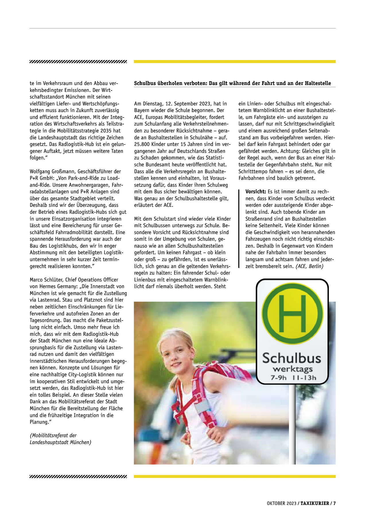 Originalseite 7 der Ausgabe Taxikurier Oktober 2023