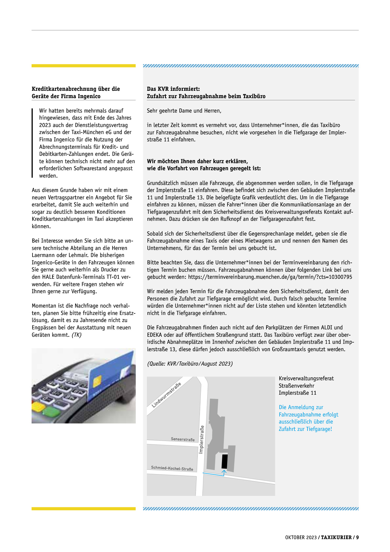 Originalseite 9 der Ausgabe Taxikurier Oktober 2023