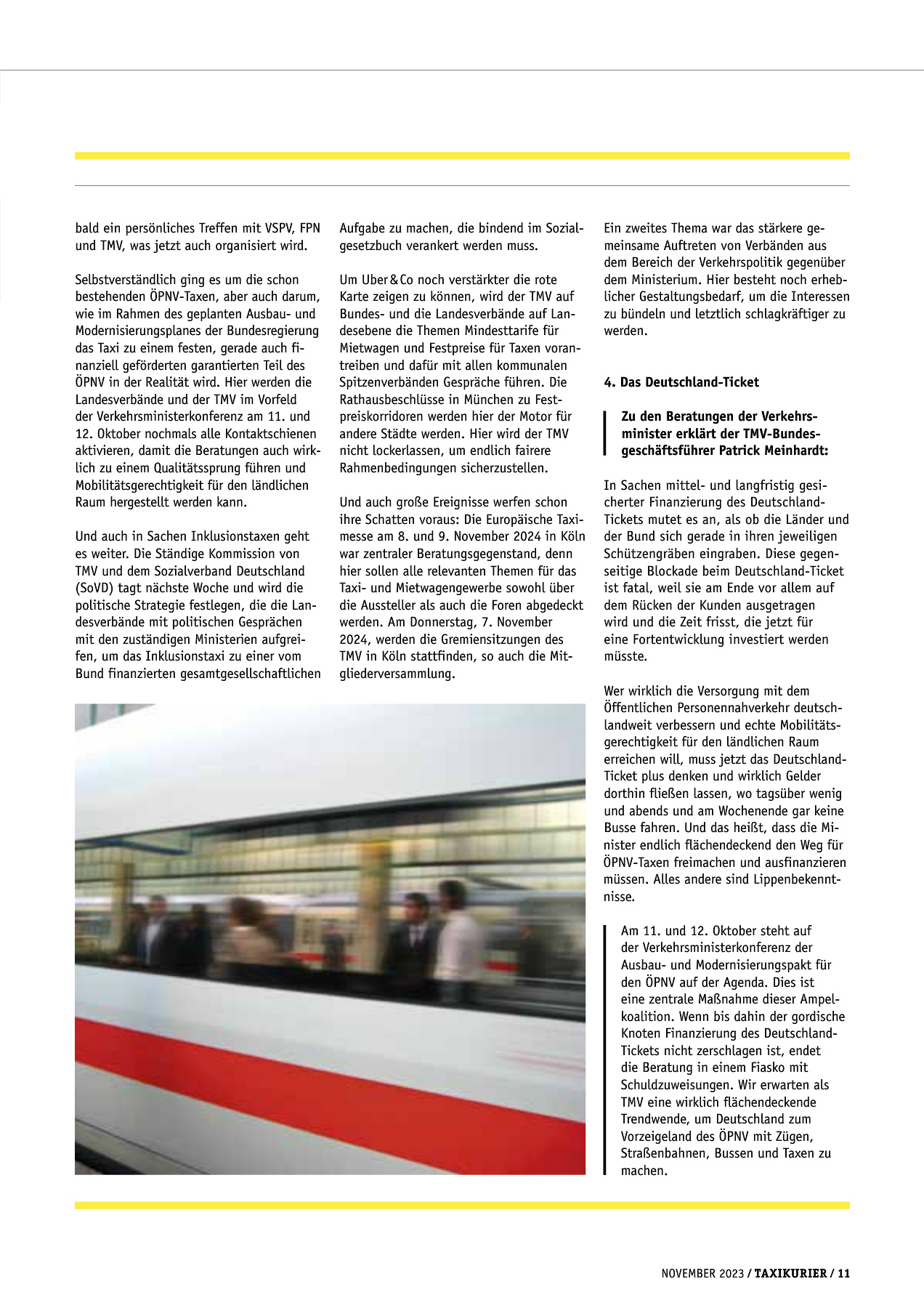 Originalseite 11 der Ausgabe Taxikurier November 2023