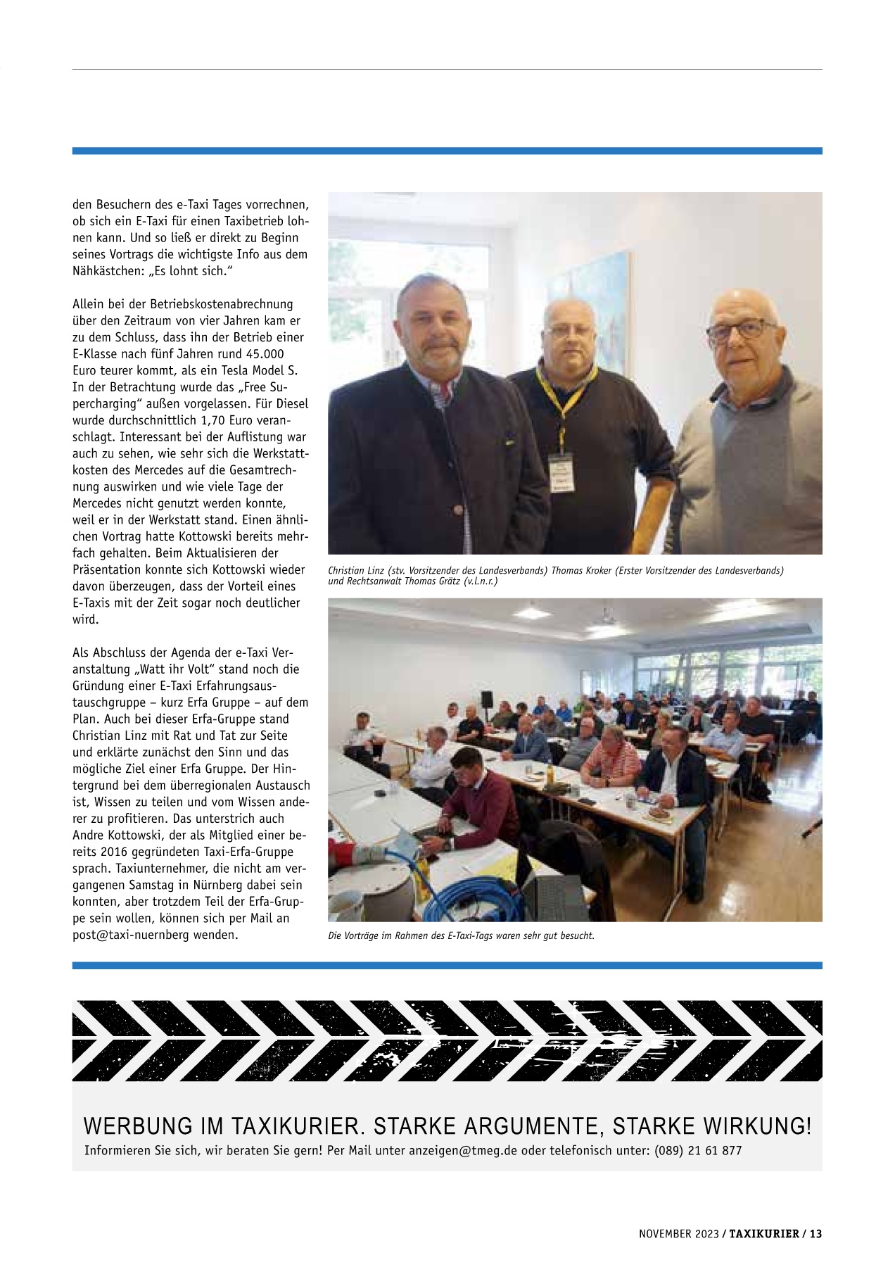 Originalseite 13 der Ausgabe Taxikurier November 2023