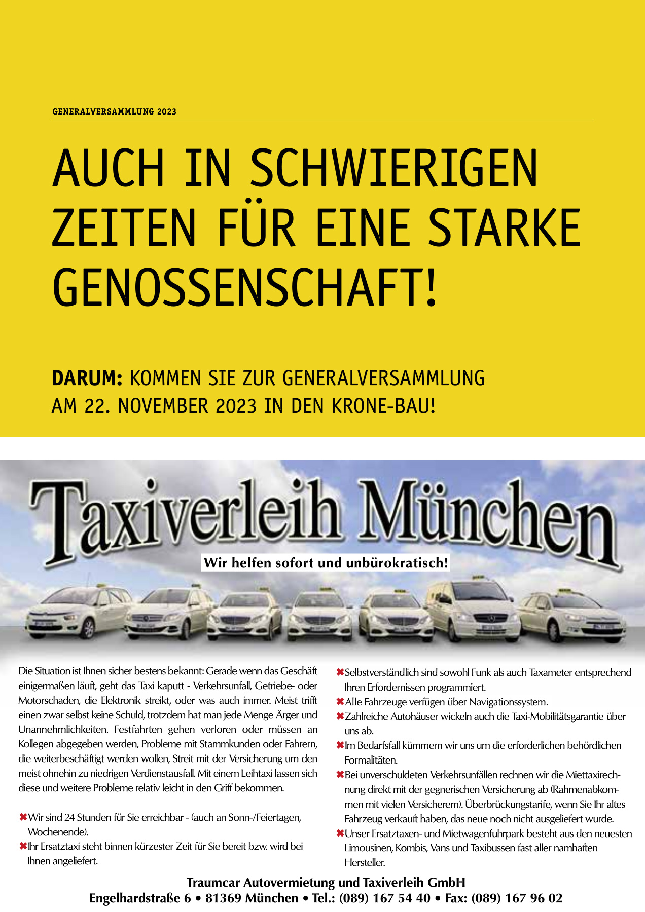Originalseite 23 der Ausgabe Taxikurier November 2023