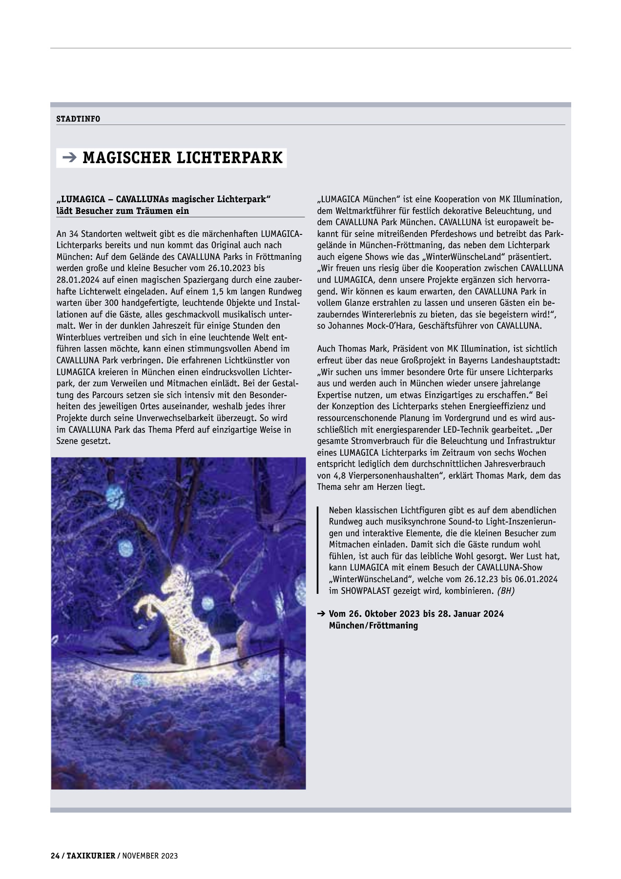 Originalseite 24 der Ausgabe Taxikurier November 2023