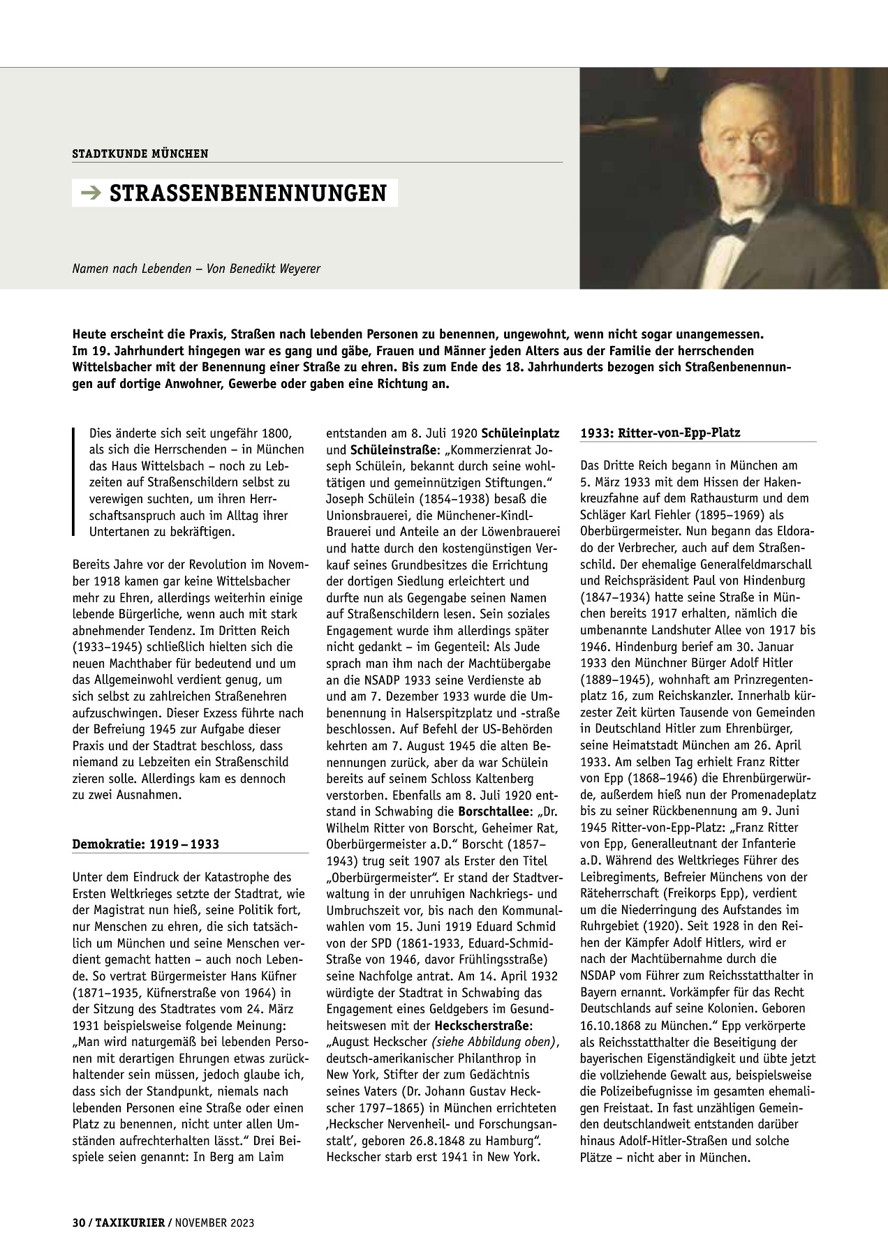 Originalseite 30 der Ausgabe Taxikurier November 2023
