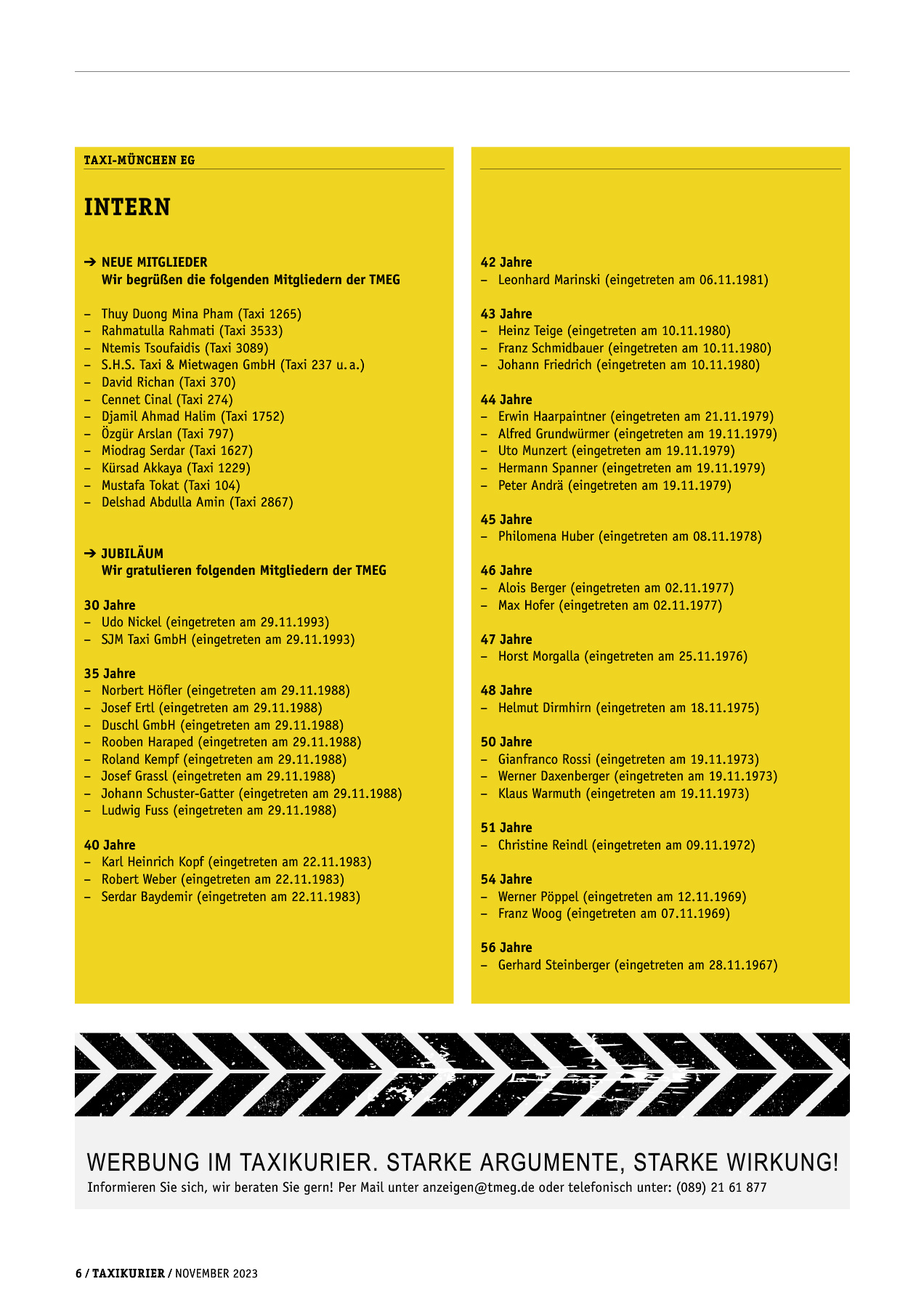 Originalseite 6 der Ausgabe Taxikurier November 2023
