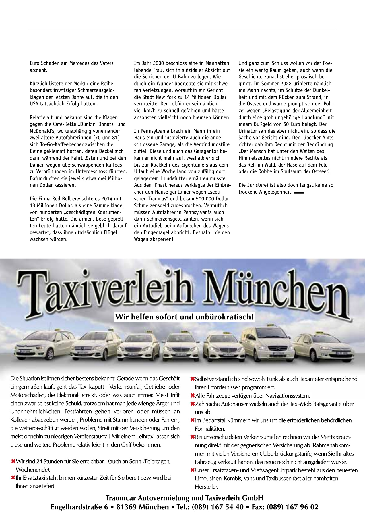 Originalseite 27 der Ausgabe Taxikurier Dezember 2023 und Januar 2024
