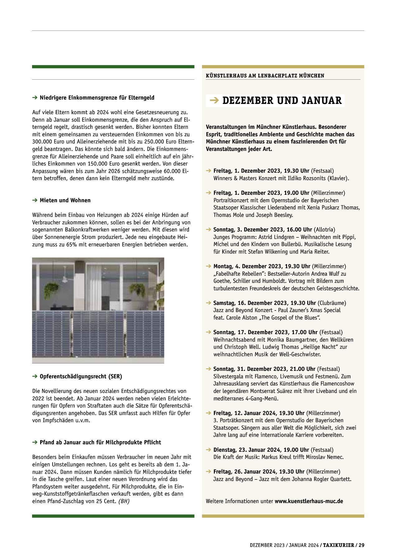 Originalseite 29 der Ausgabe Taxikurier Dezember 2023 und Januar 2024