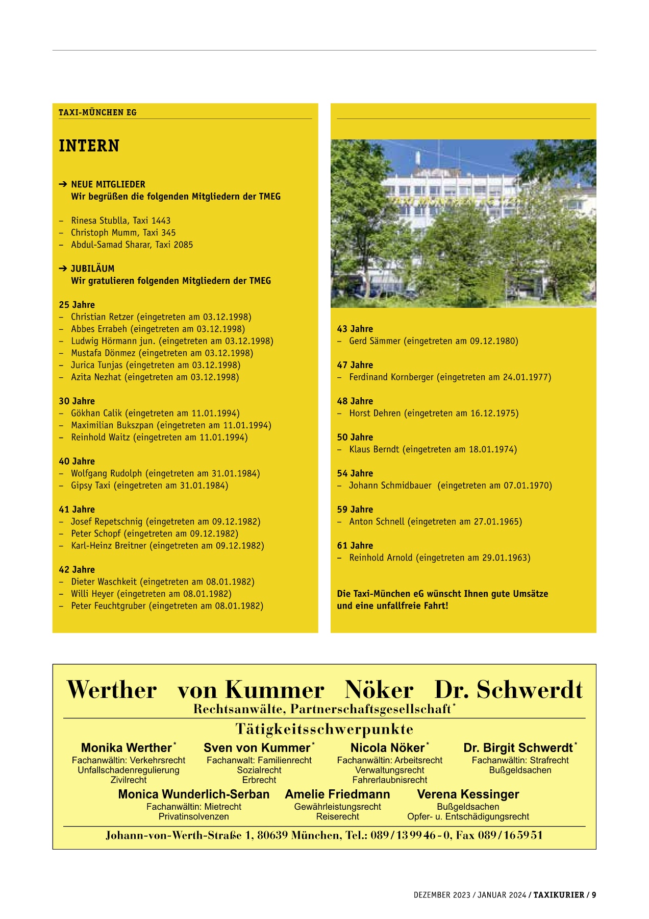 Originalseite 9 der Ausgabe Taxikurier Dezember 2023 und Januar 2024