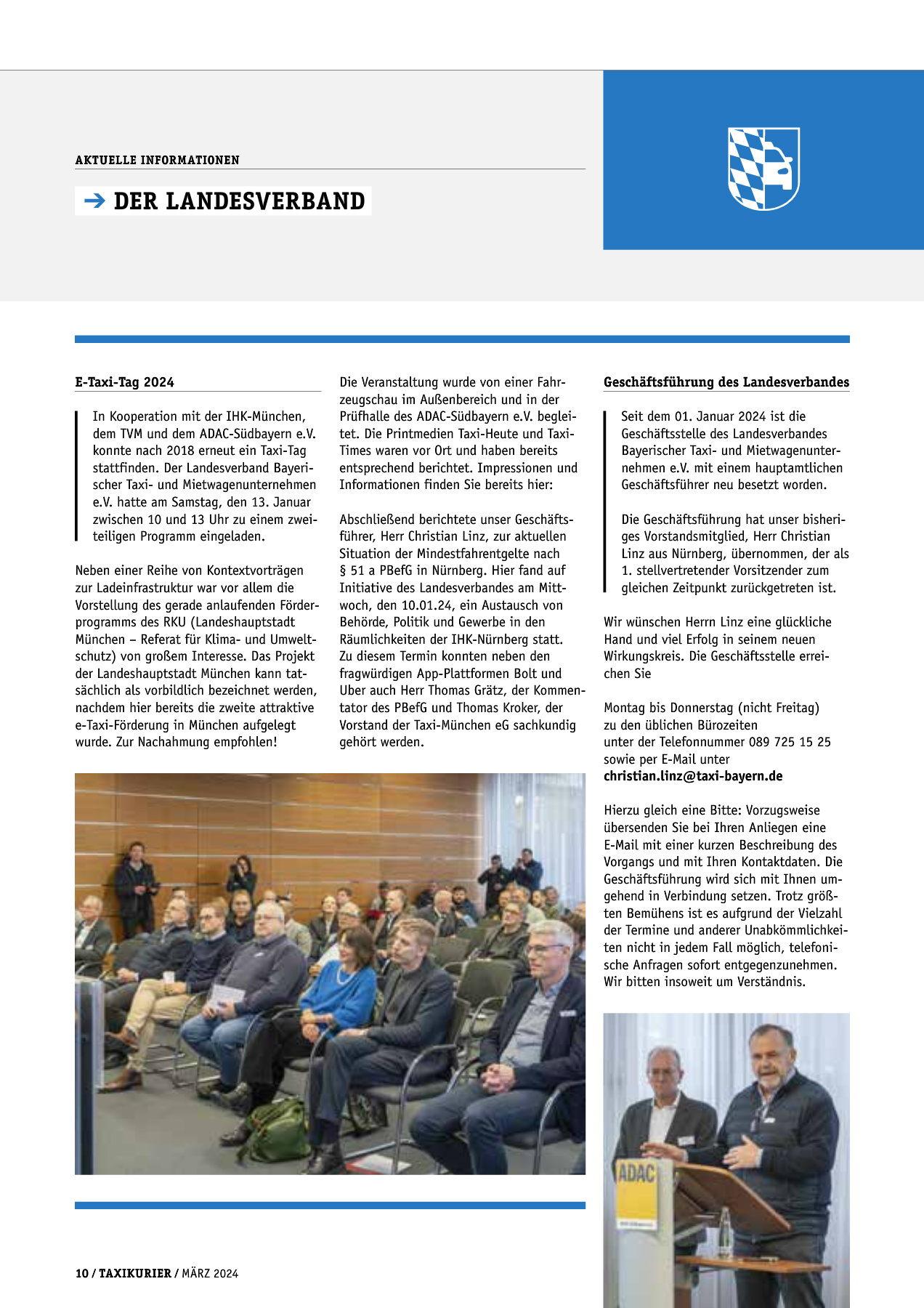 Originalseite 10 der Ausgabe Taxikurier März 2024
