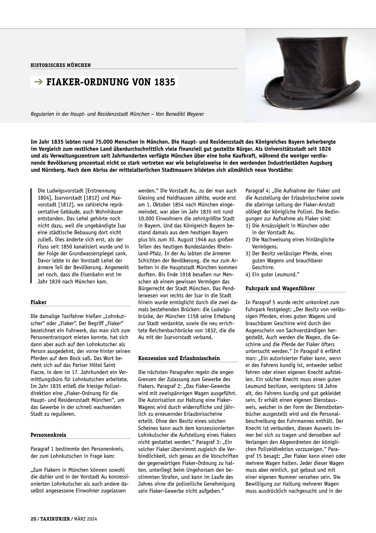 Originalseite 20 der Ausgabe Taxikurier März 2024