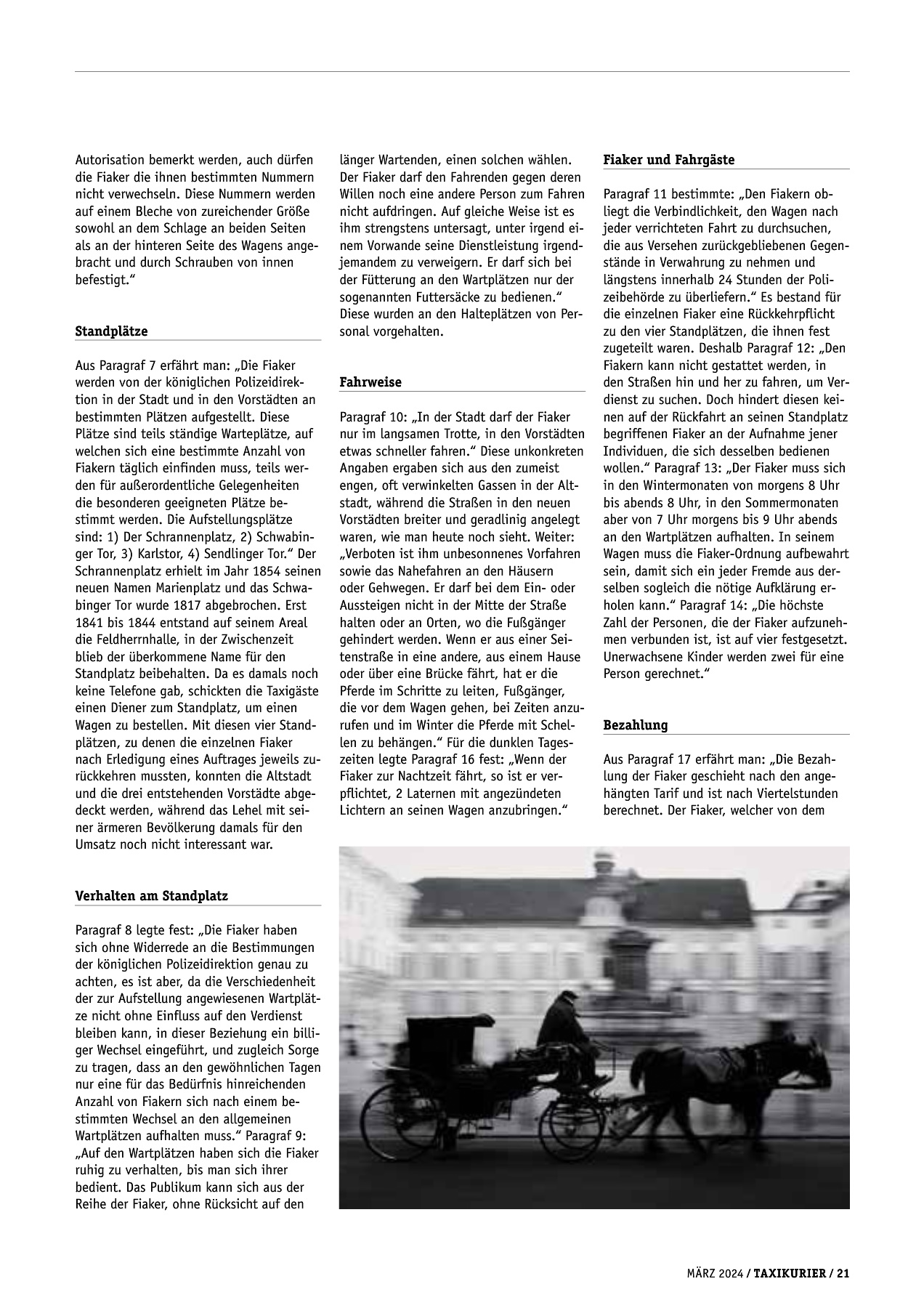 Originalseite 21 der Ausgabe Taxikurier März 2024