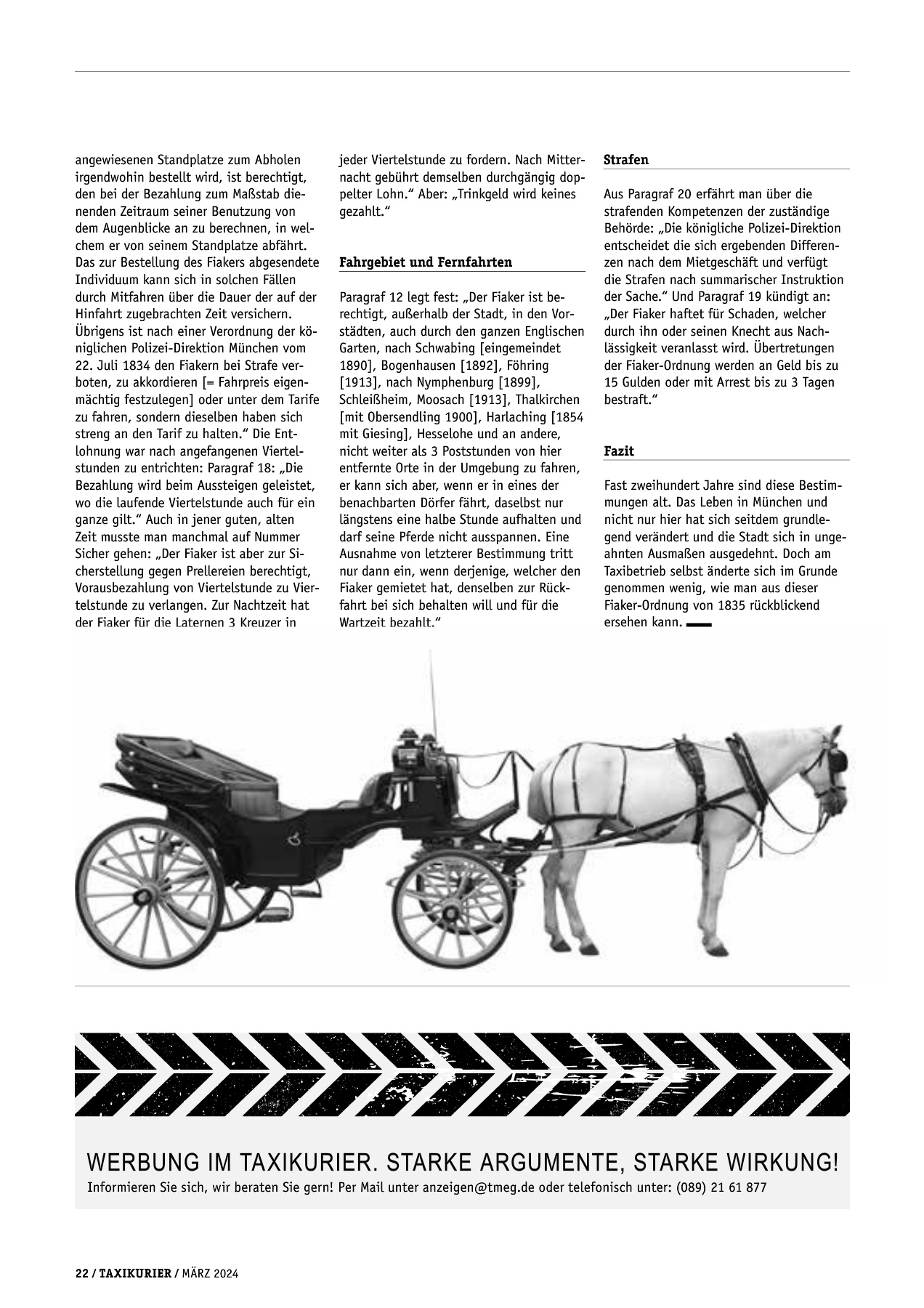 Originalseite 22 der Ausgabe Taxikurier März 2024