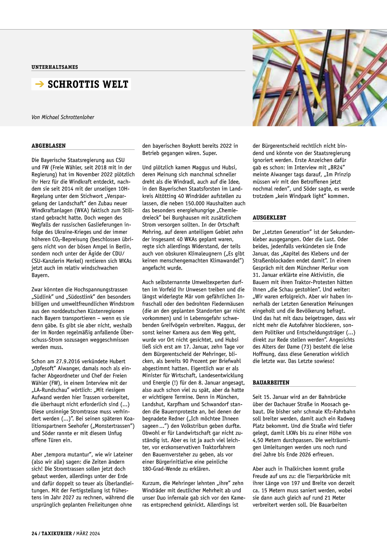 Originalseite 24 der Ausgabe Taxikurier März 2024