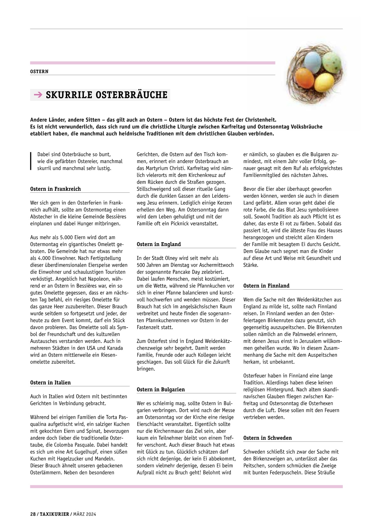 Originalseite 28 der Ausgabe Taxikurier März 2024