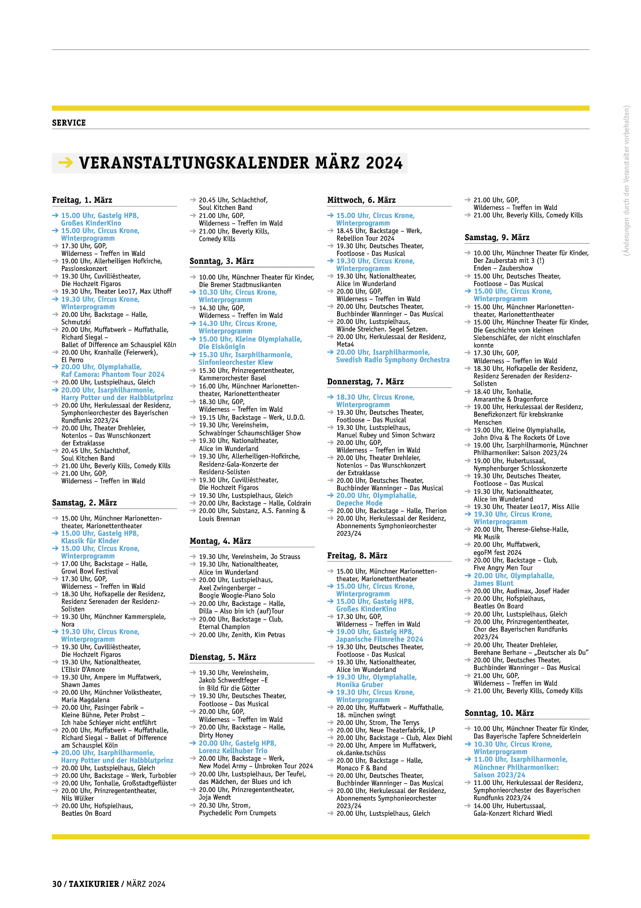 Originalseite 30 der Ausgabe Taxikurier März 2024